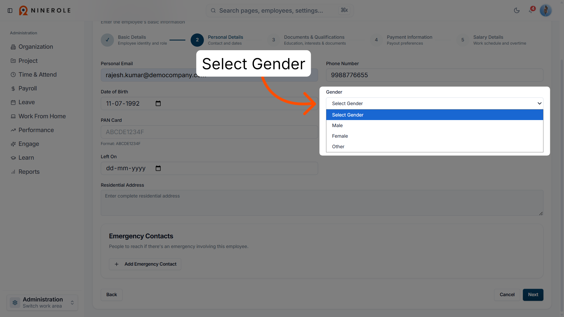 Open Gender Selection