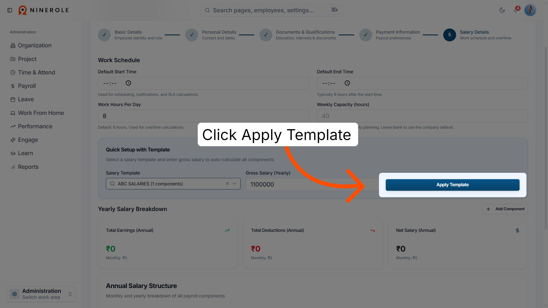 Apply Salary Template