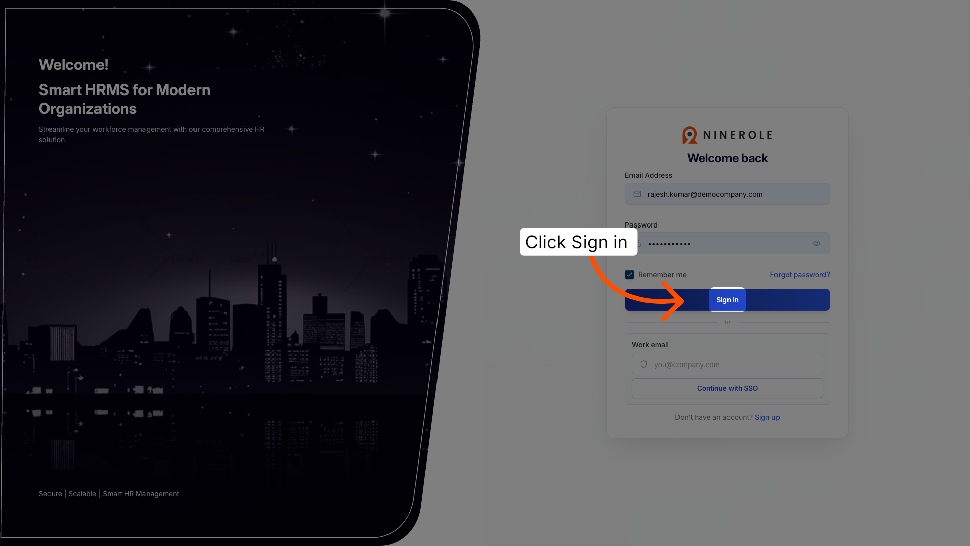 Click Sign In Button