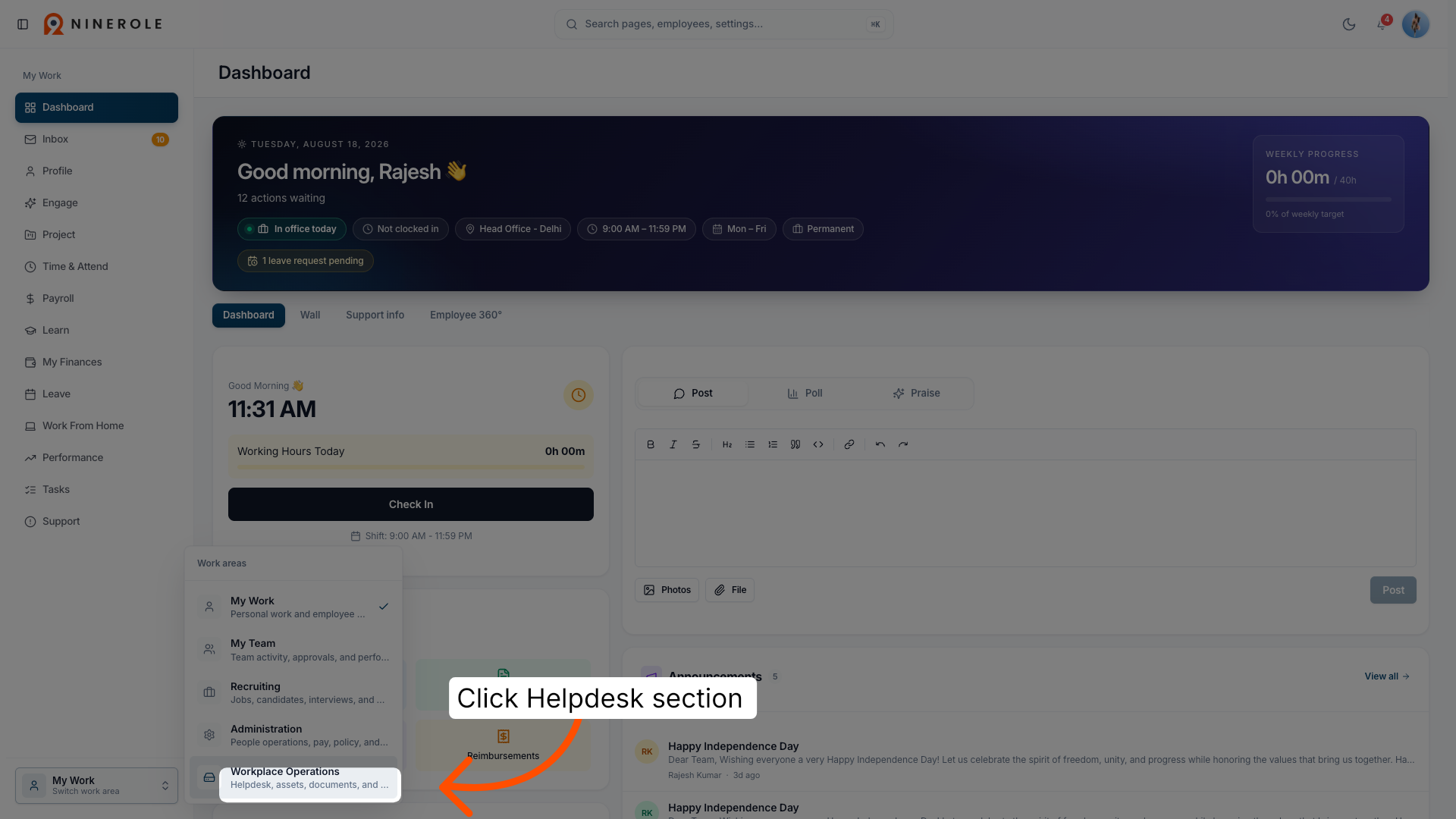 Access Helpdesk Section