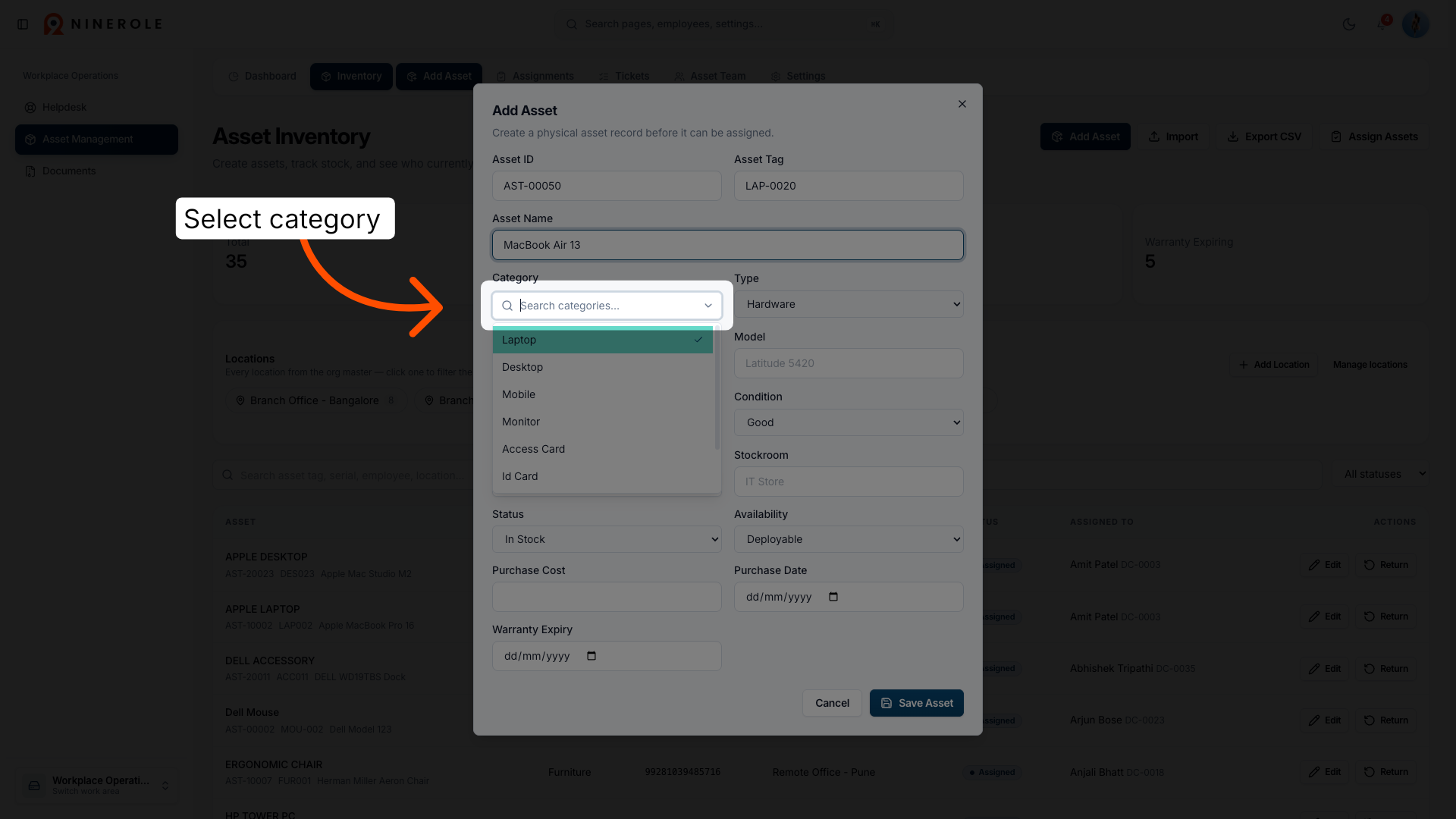 Select Category Field