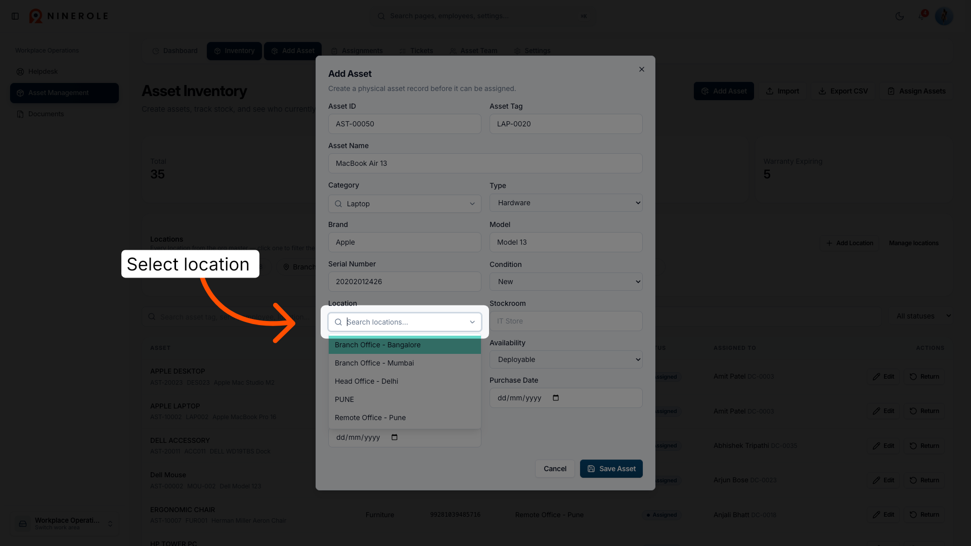 Select Location Field