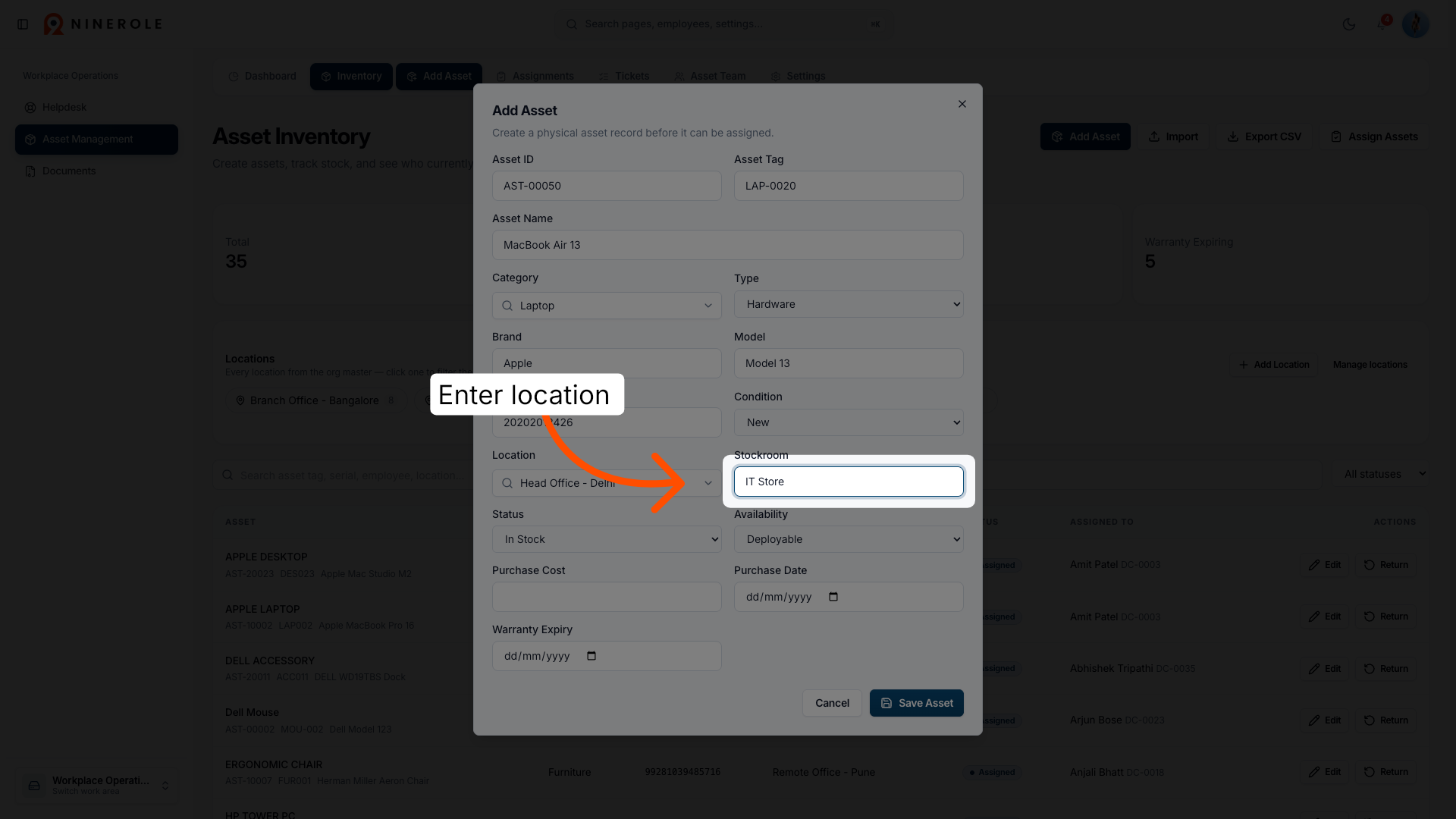 Enter Location Details
