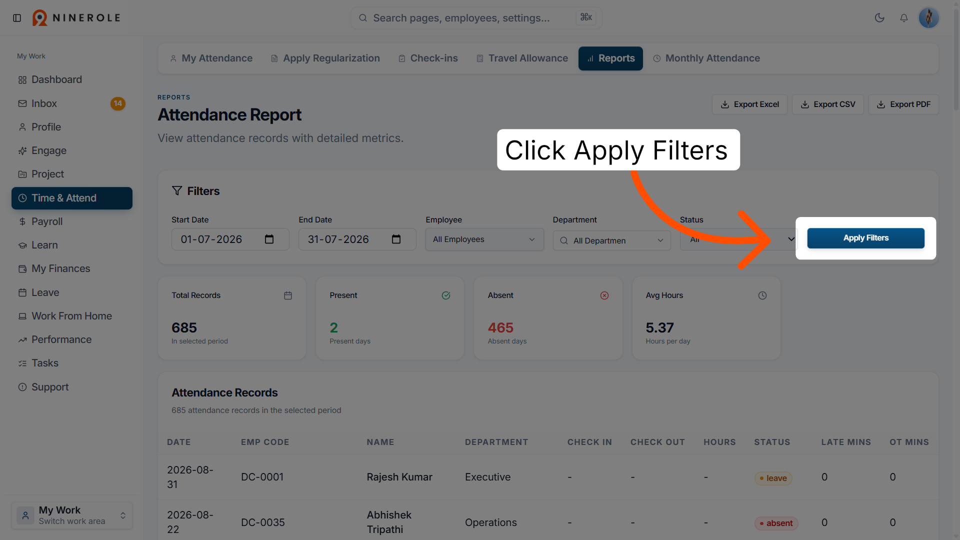 Apply Date Filters