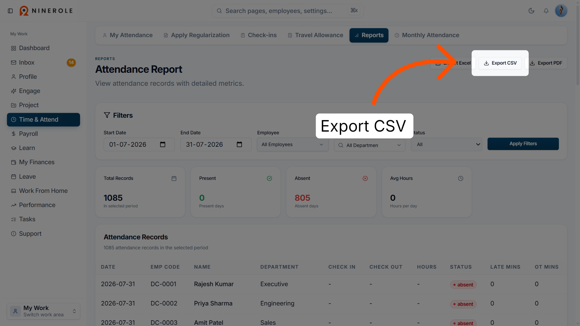 Export Report as CSV