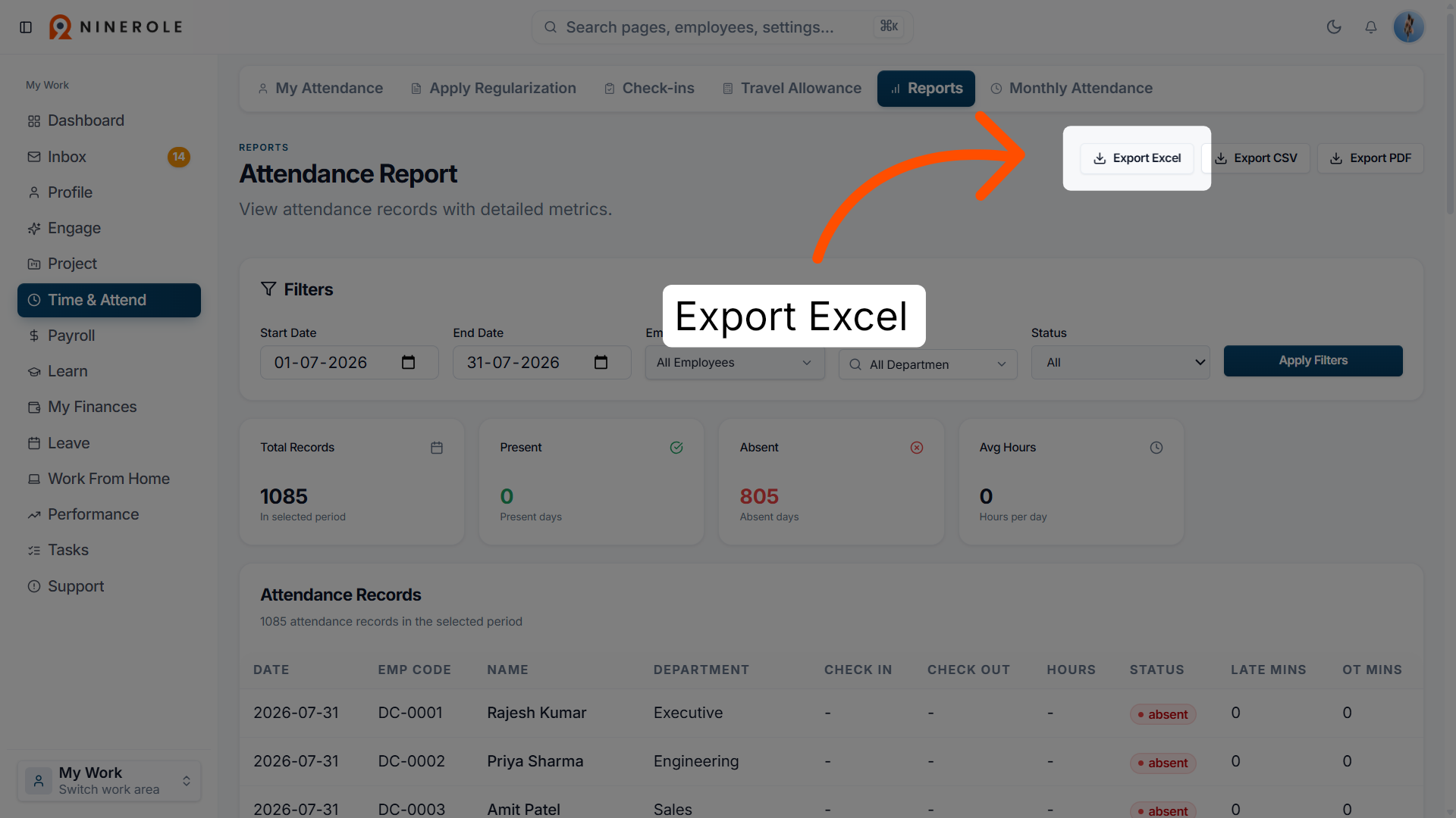 Export Report as Excel