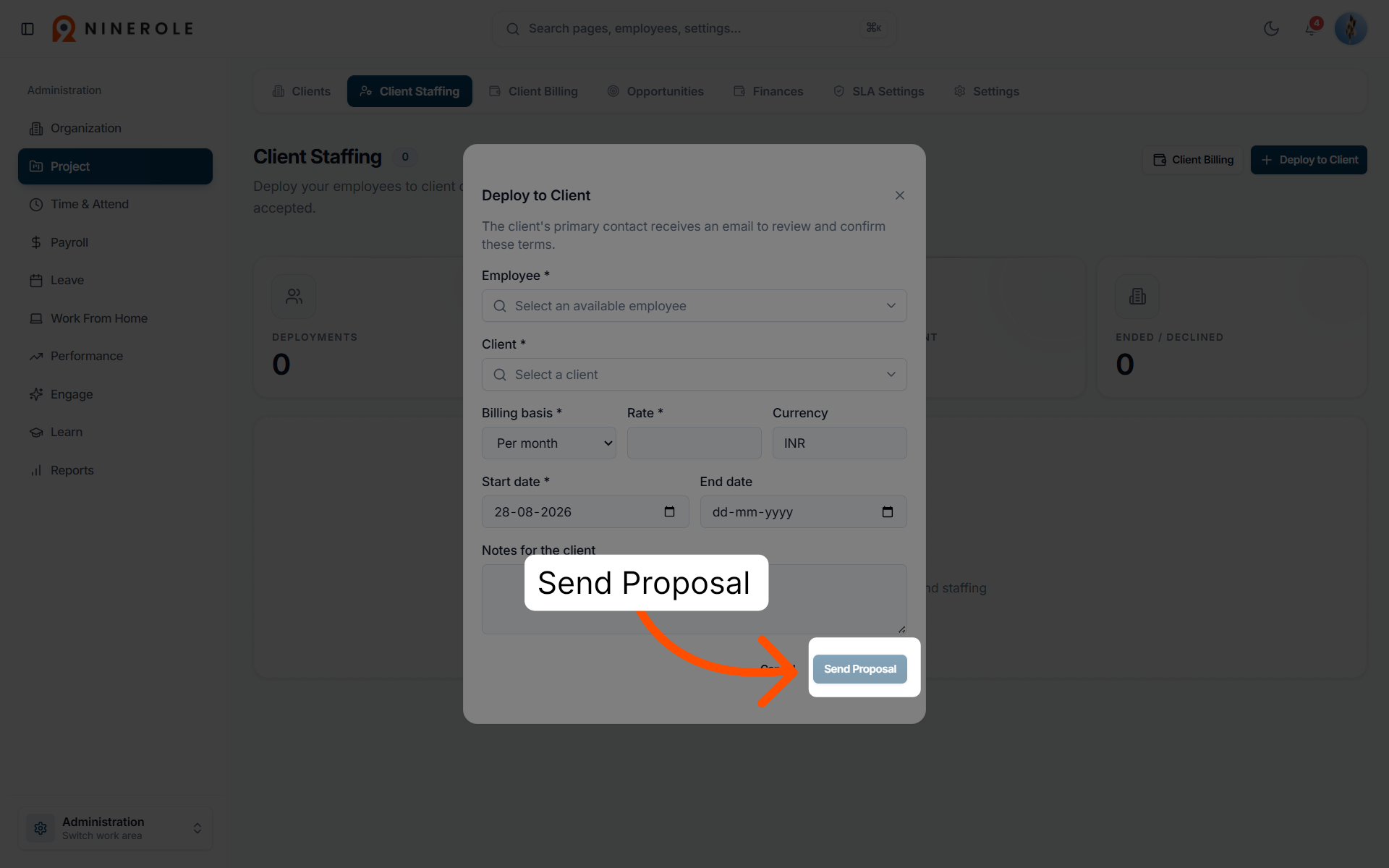 Cancel Proposal Sending