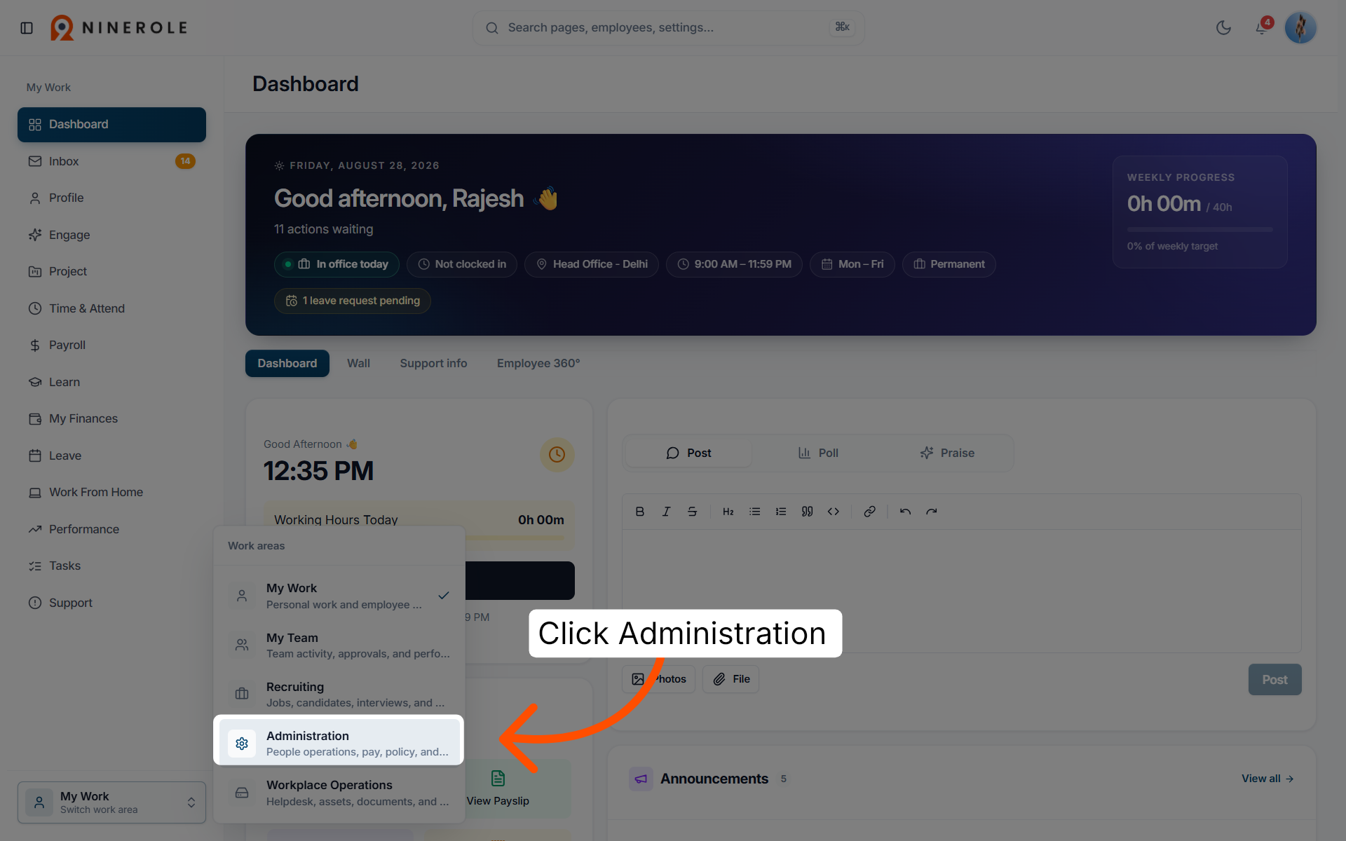 Open Administration Section