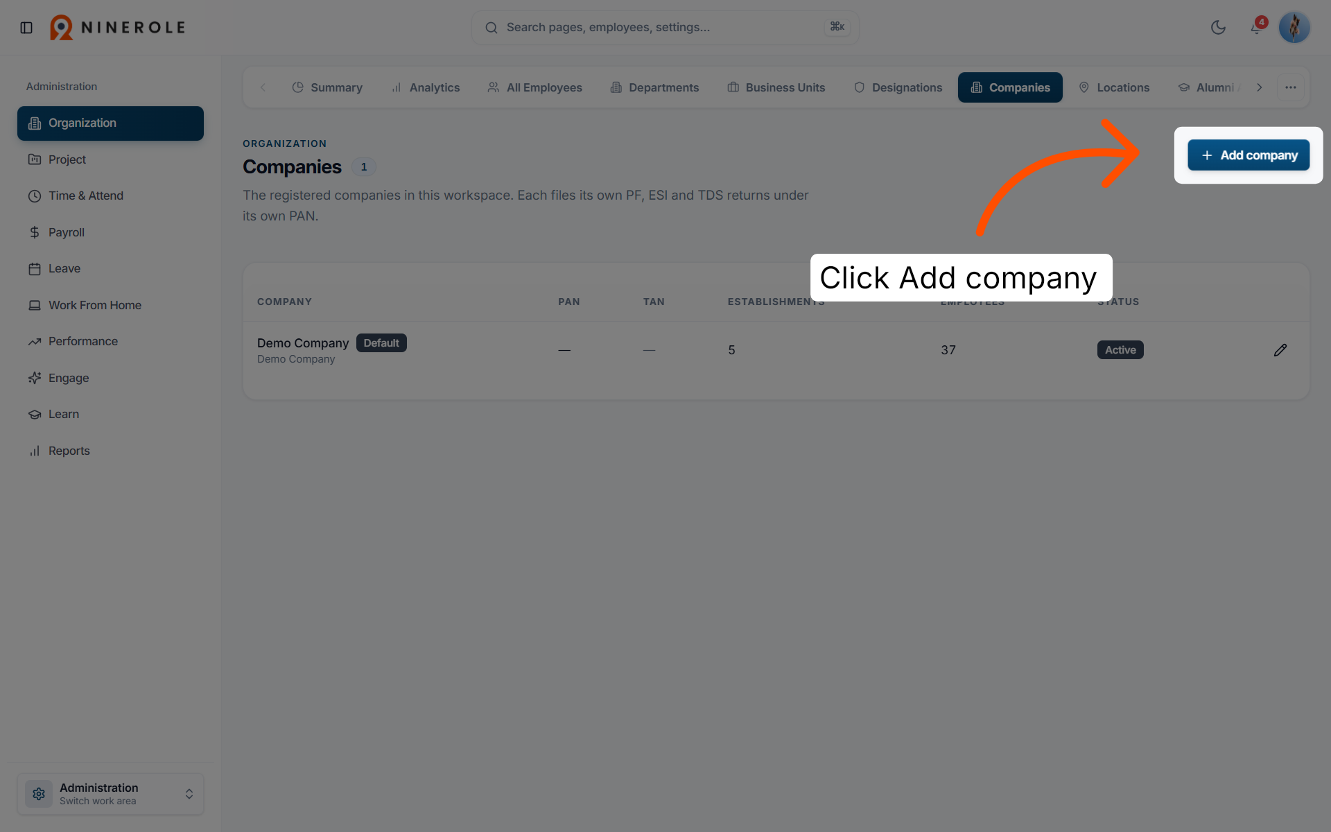 Initiate Adding New Company