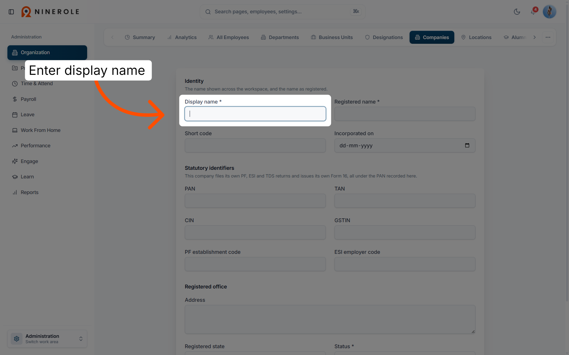 Enter Display Name