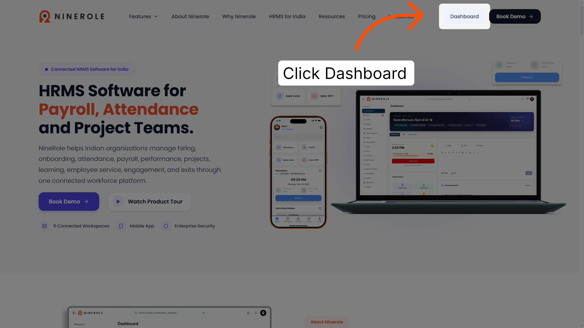 Access Ninerole Dashboard