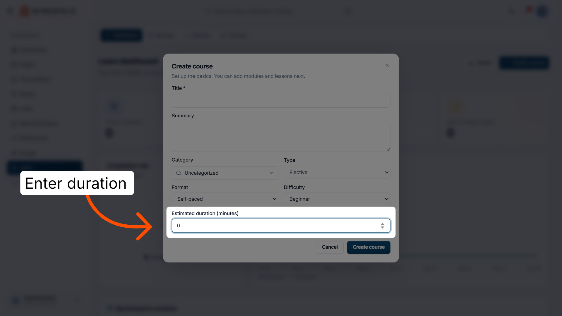 Specify Estimated Duration