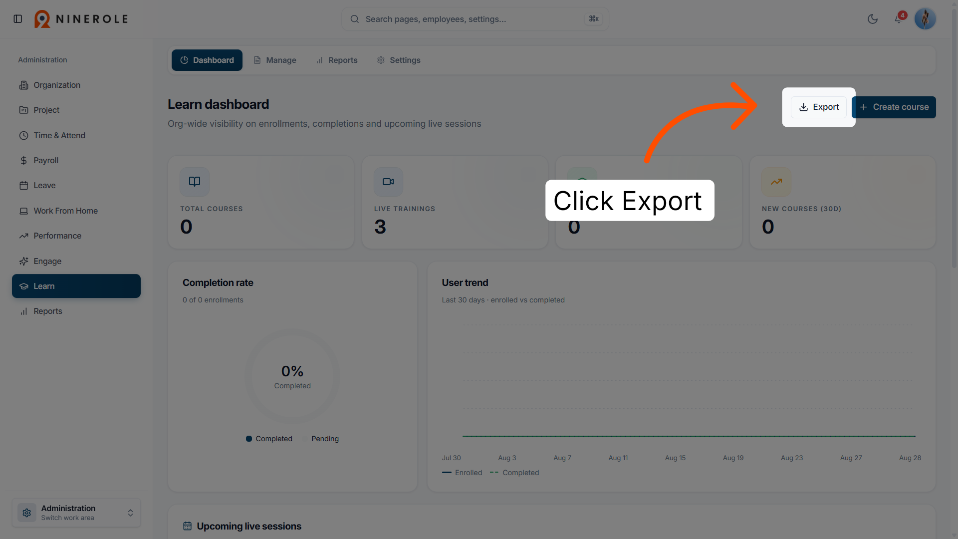 Export Course Data