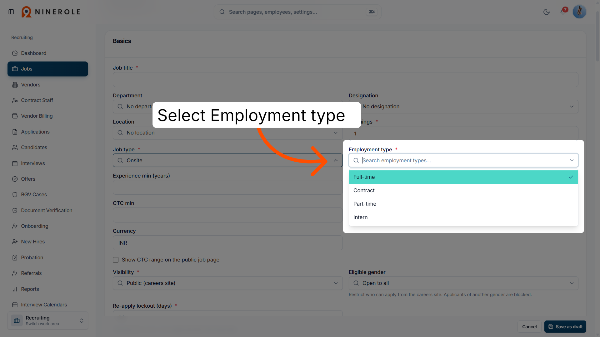 Choose Employment Type