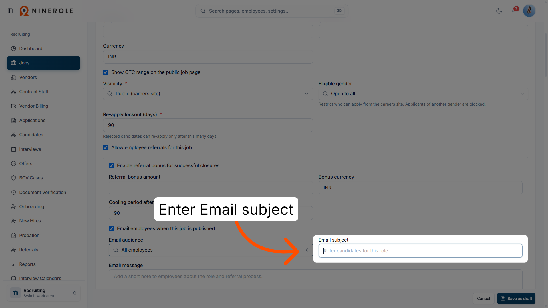 Edit Email Subject