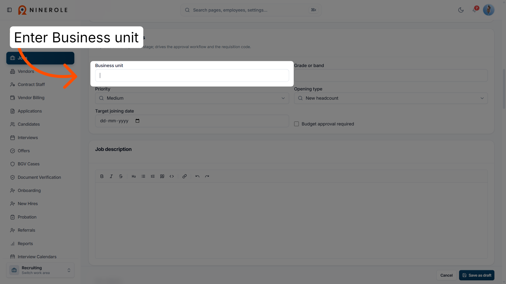 Select Business Unit