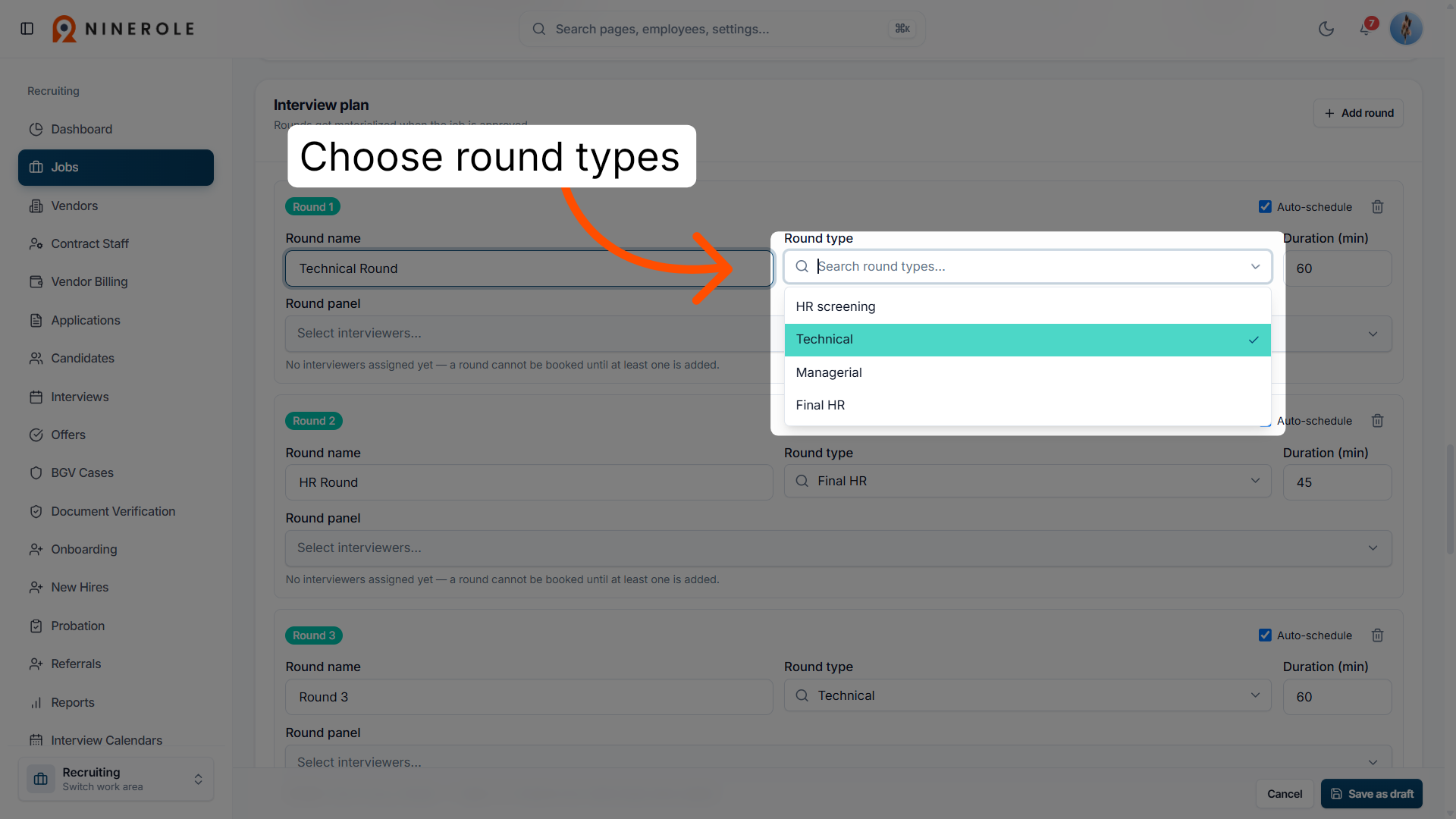 Search Round Types