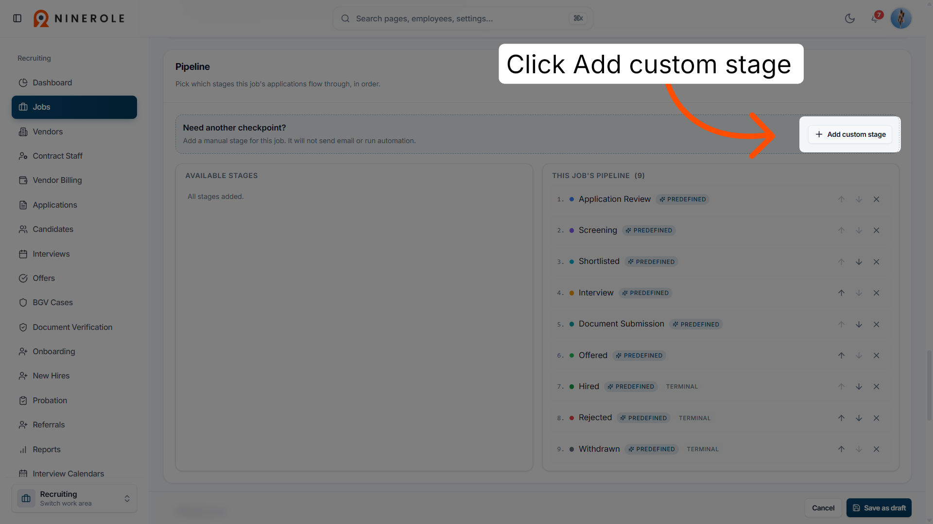 Add Custom Stage