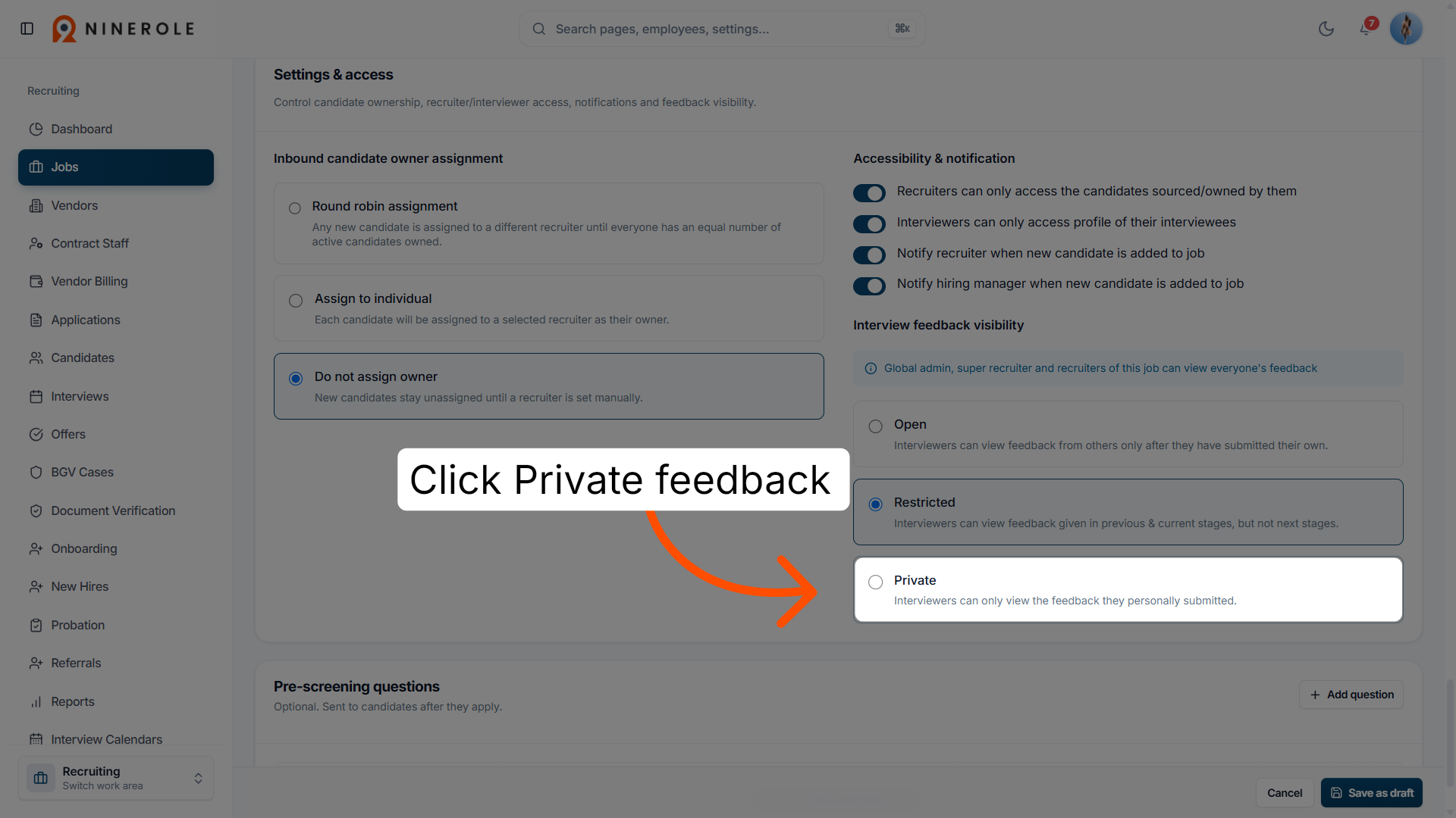 Choose Private Feedback