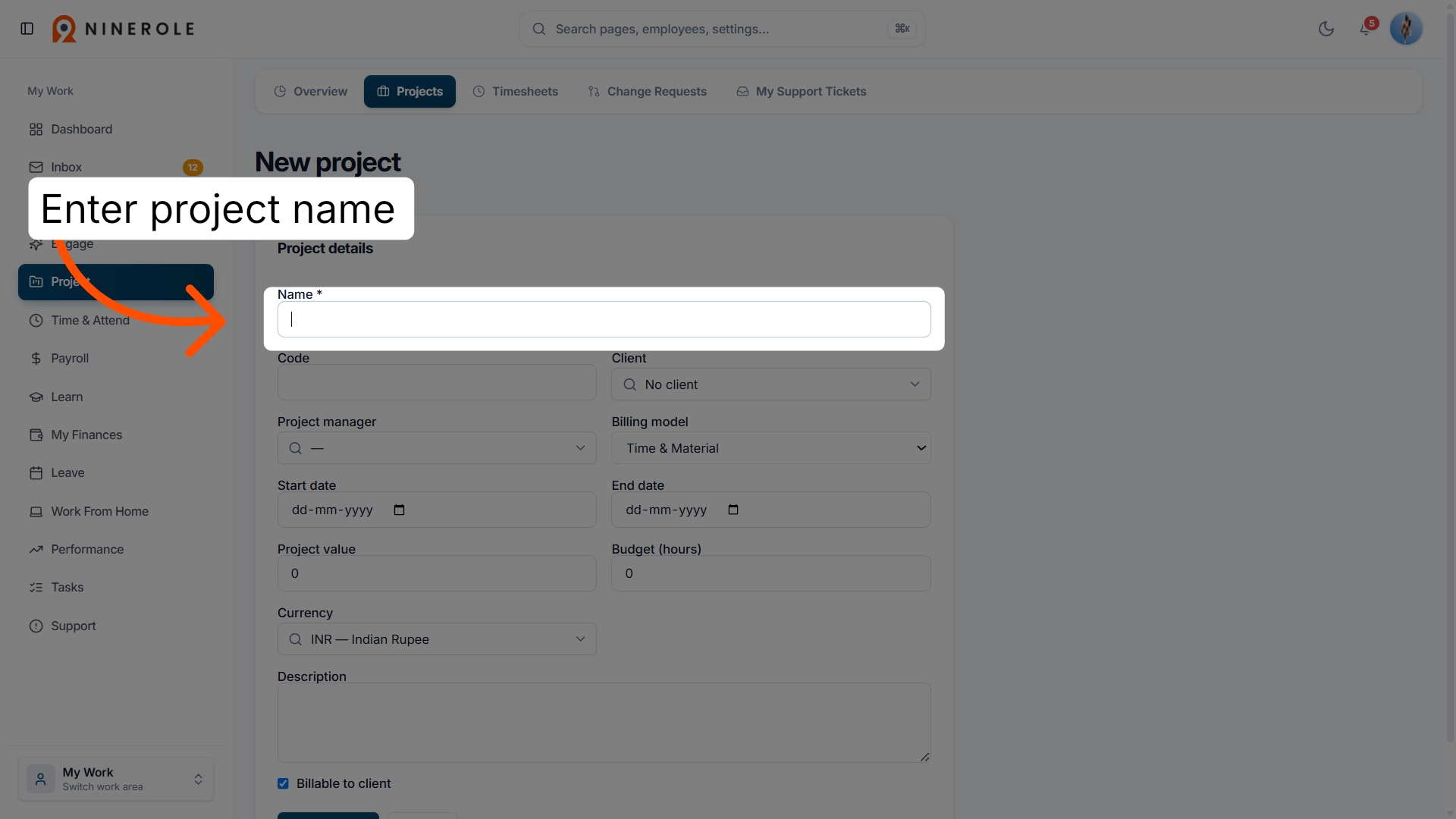 Enter Project Name
