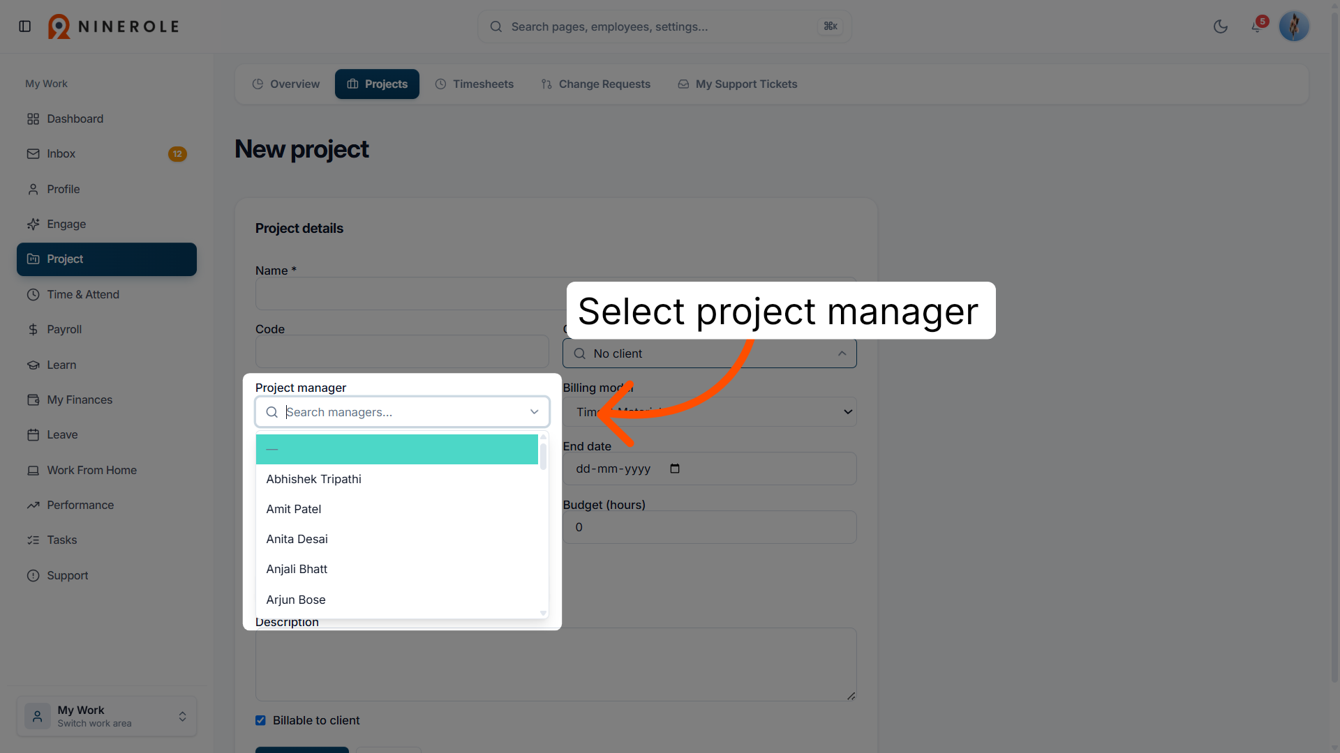 Assign Project Manager