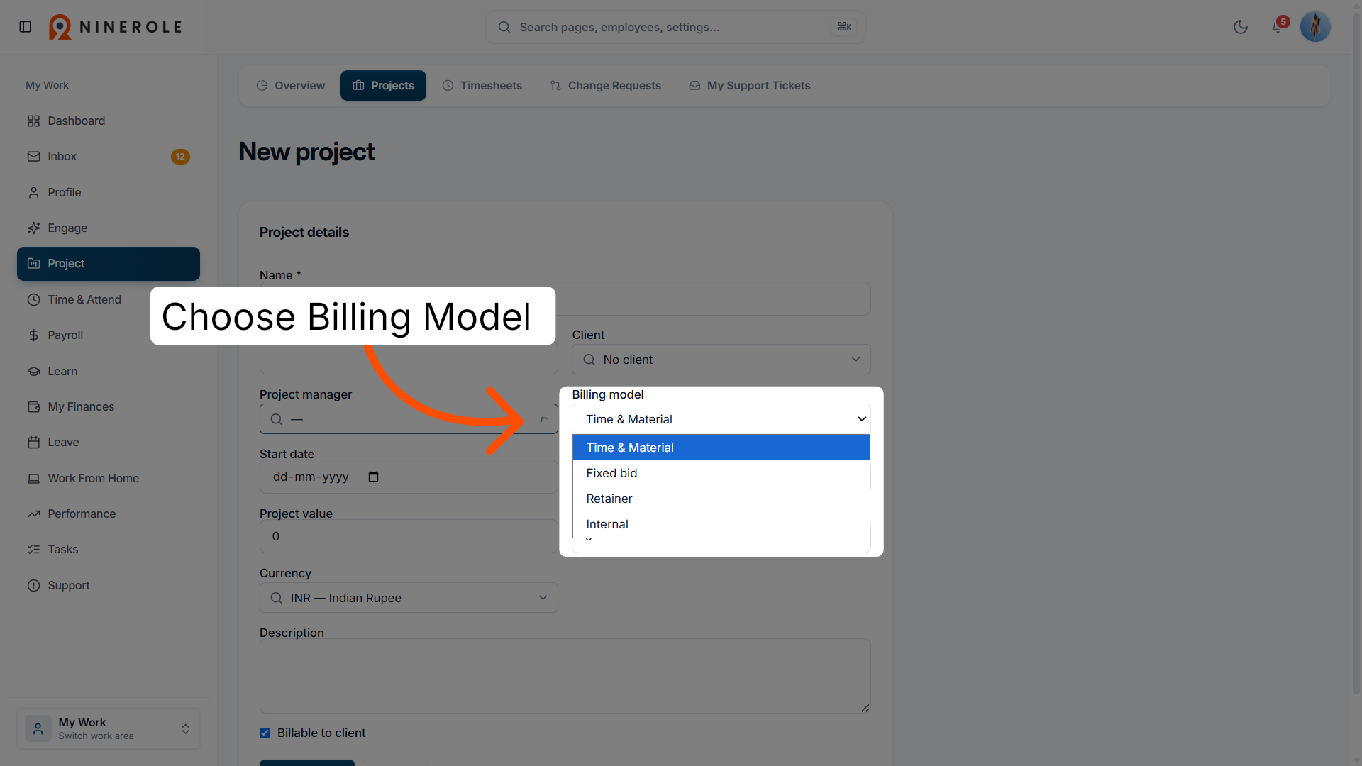 Choose Project Type