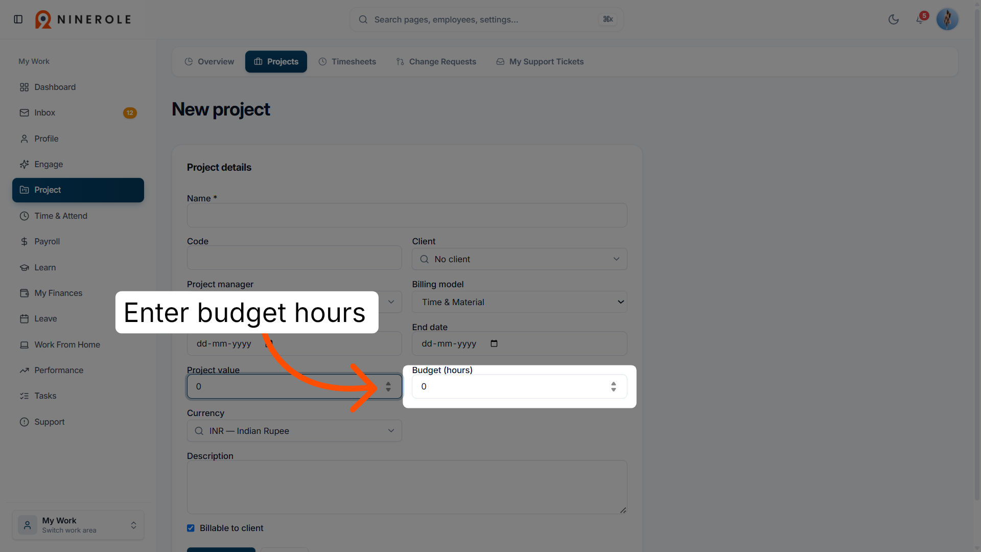 Specify Budget Hours