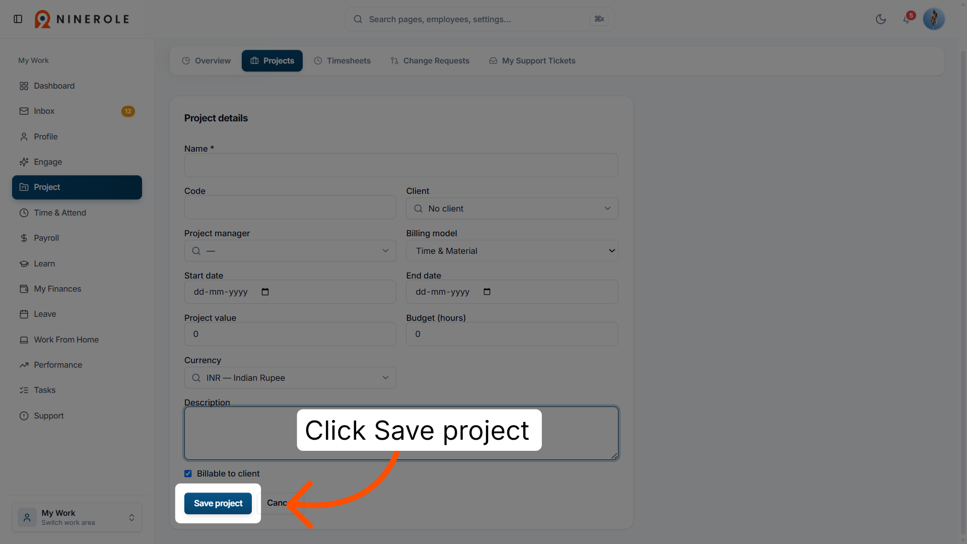 Save New Project