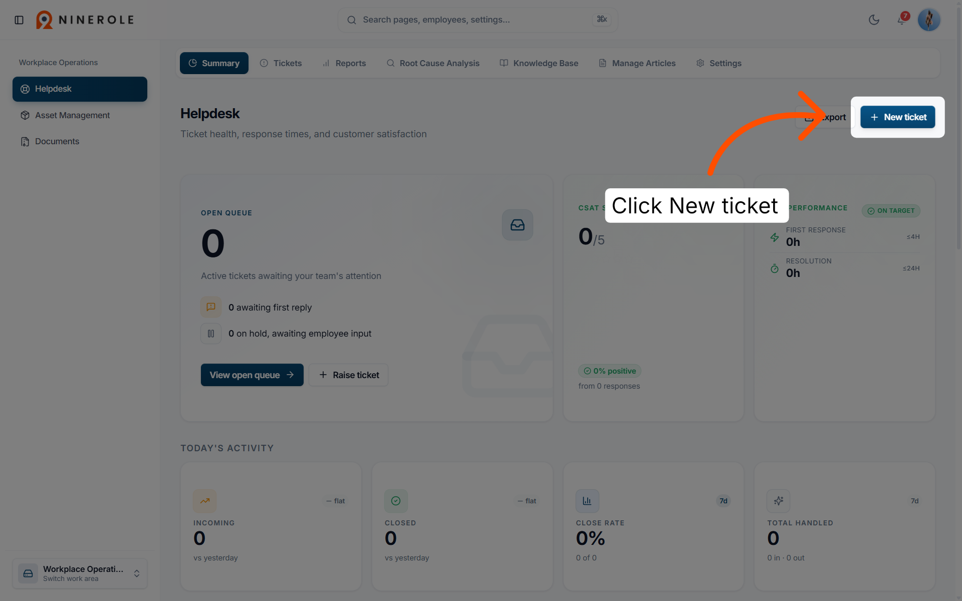 Initiate New Ticket Creation