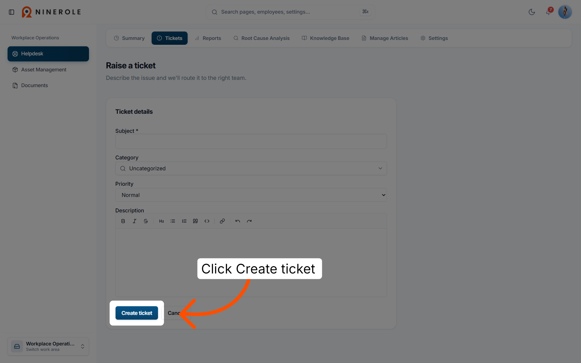Submit New Helpdesk Ticket