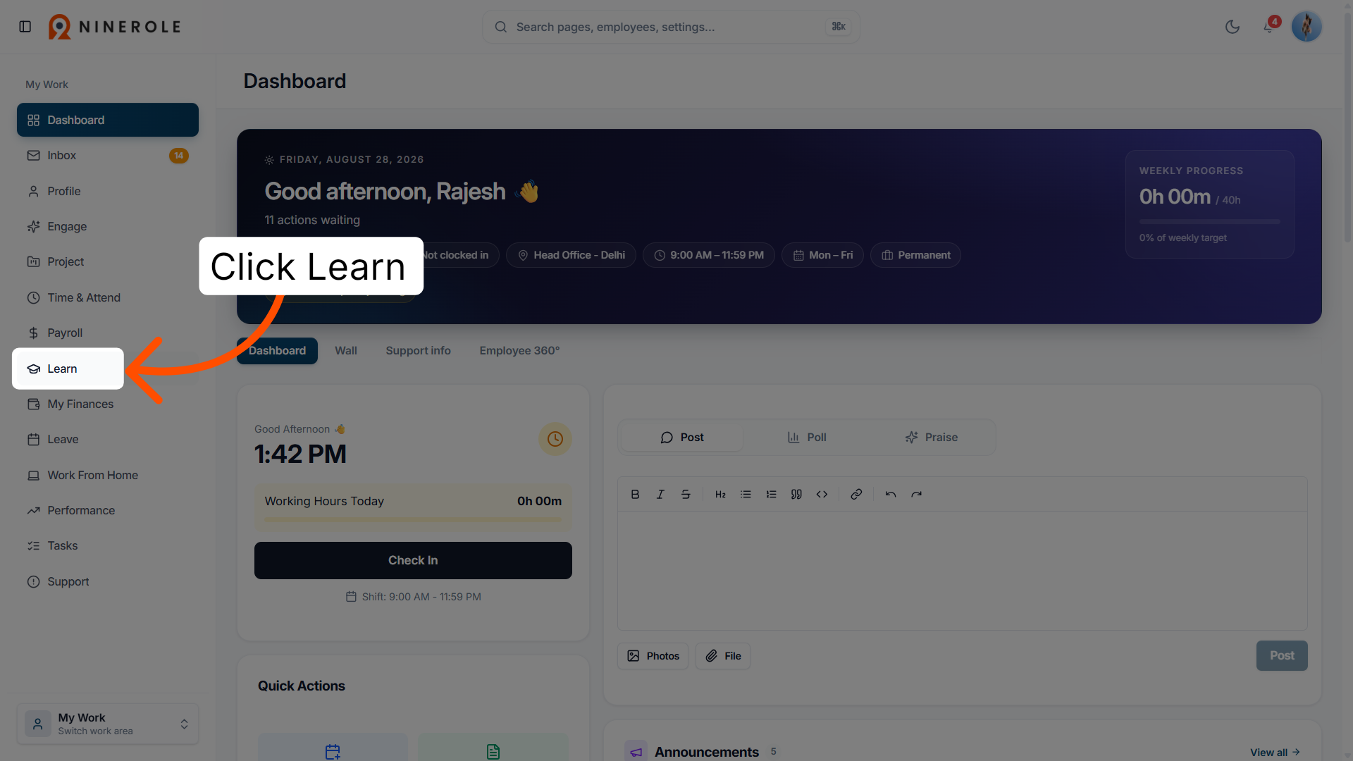 Open Learning Section
