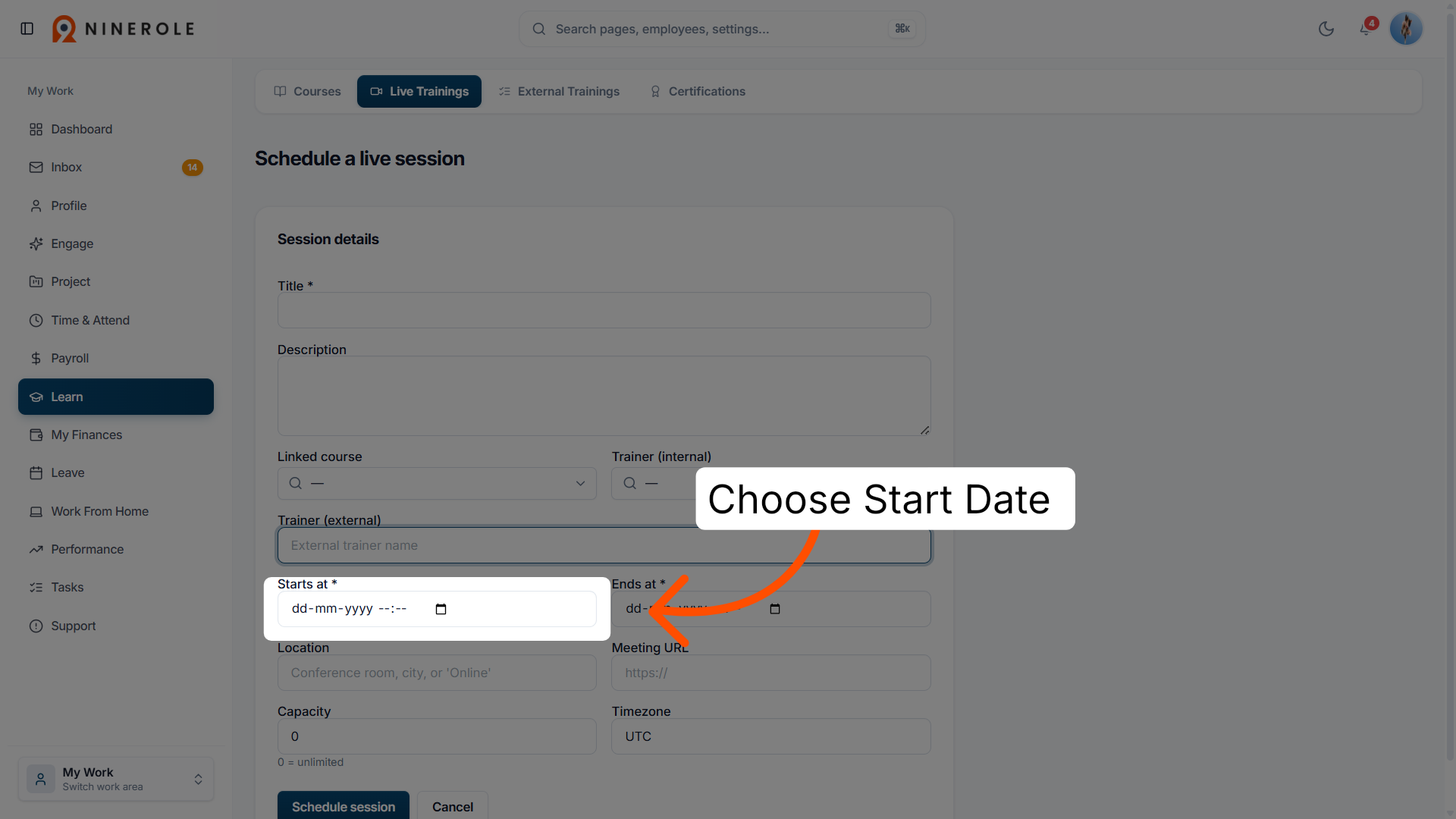 Proceed With Session Details