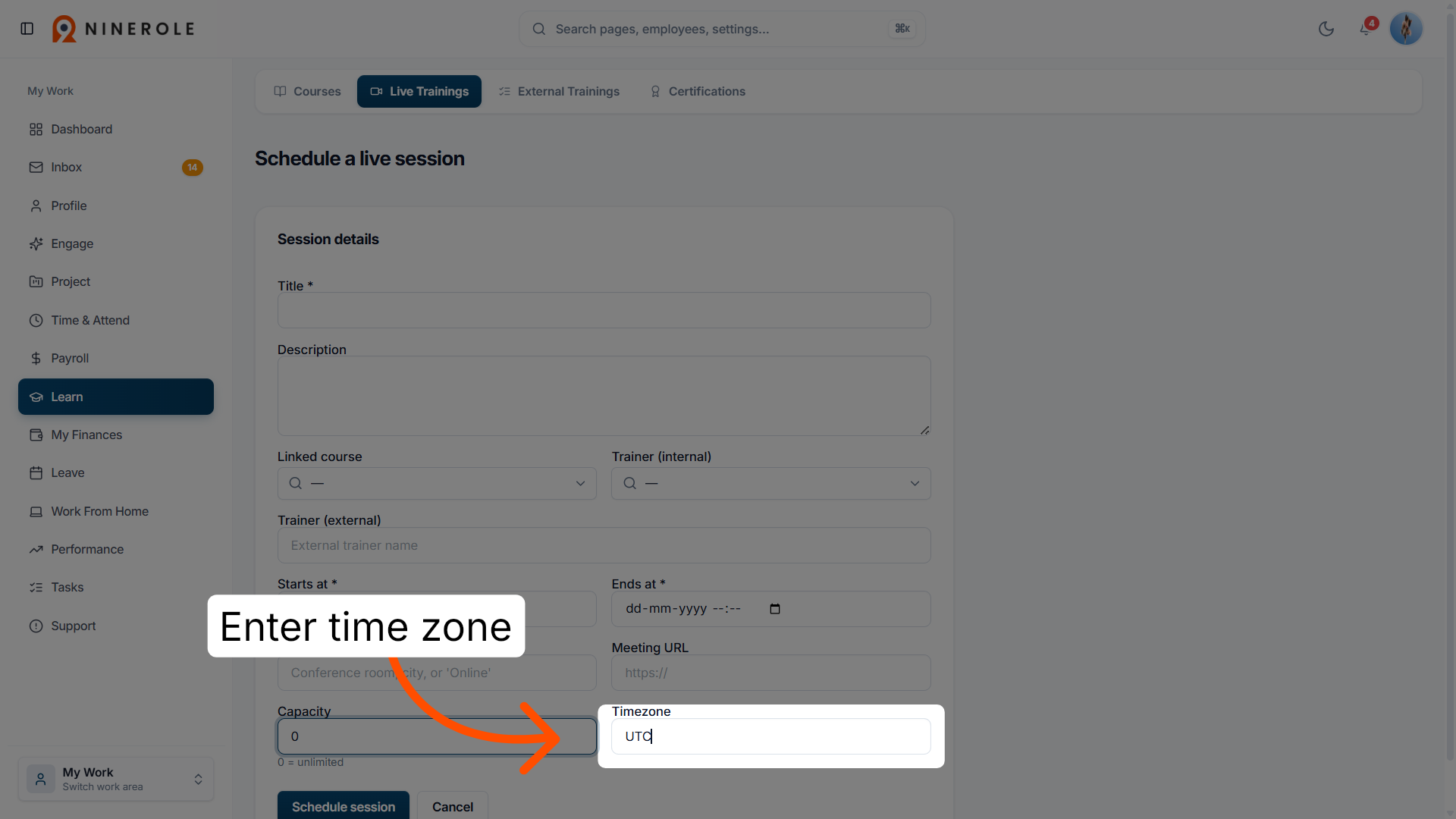 Select Time Zone