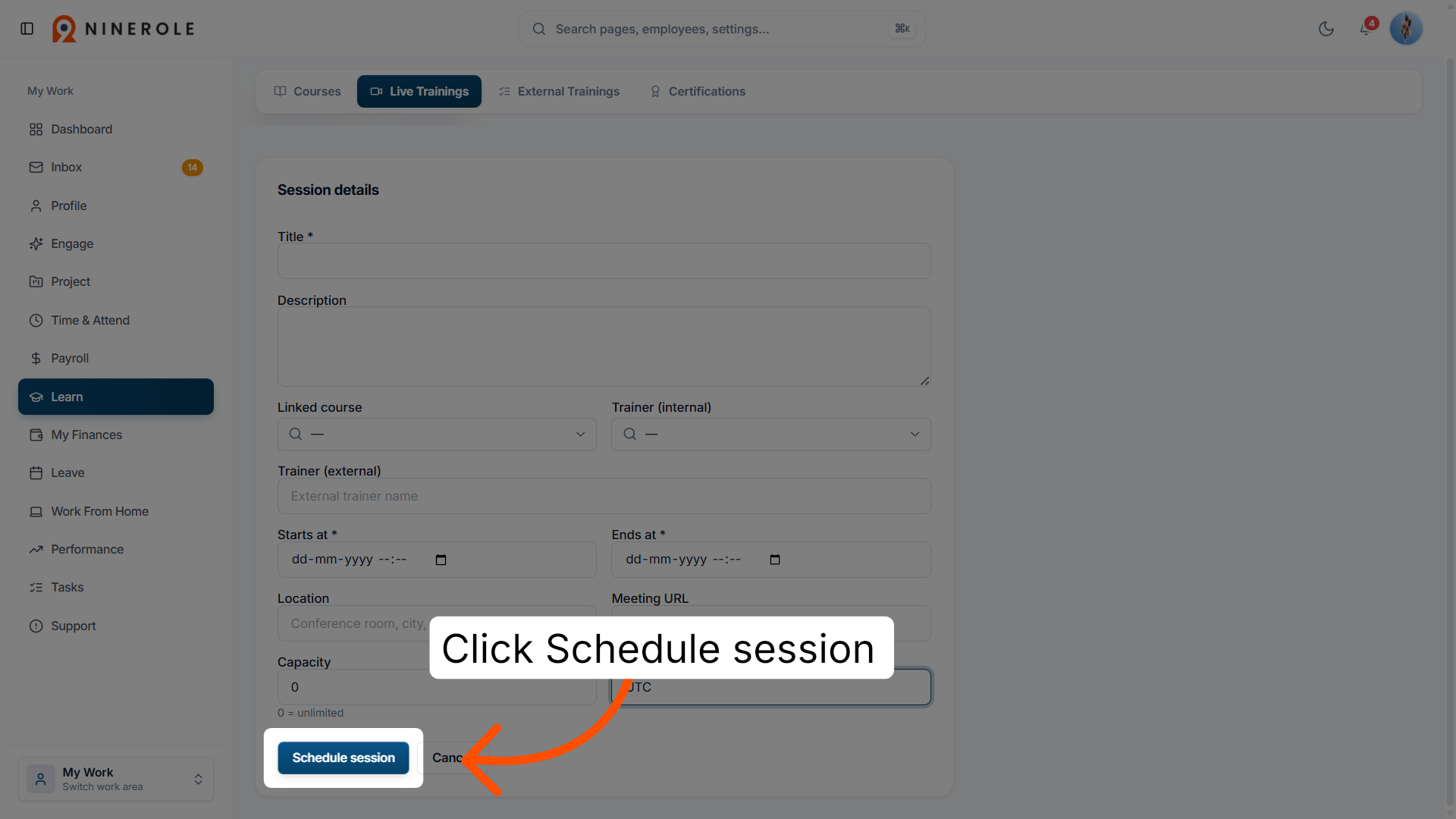 Finalize Session Scheduling