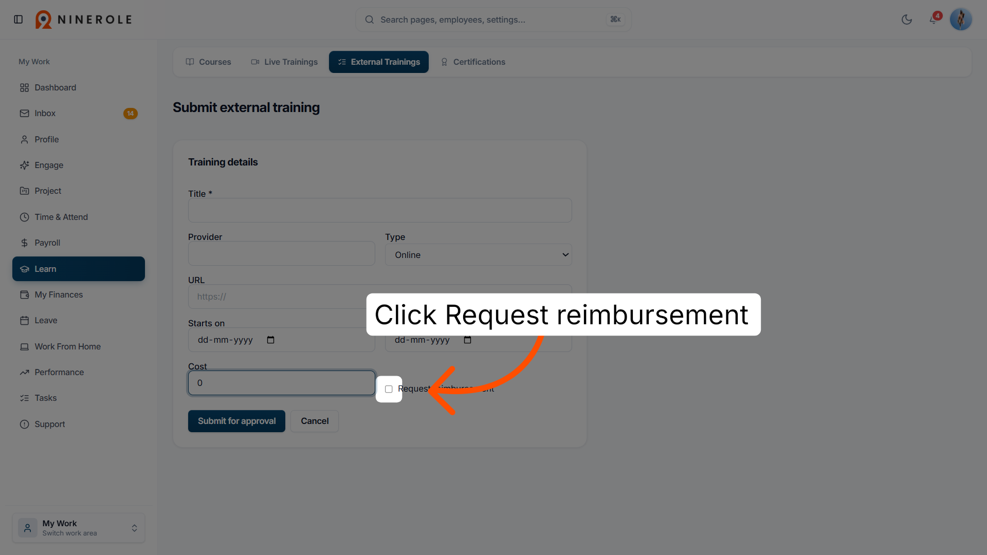 Request Reimbursement