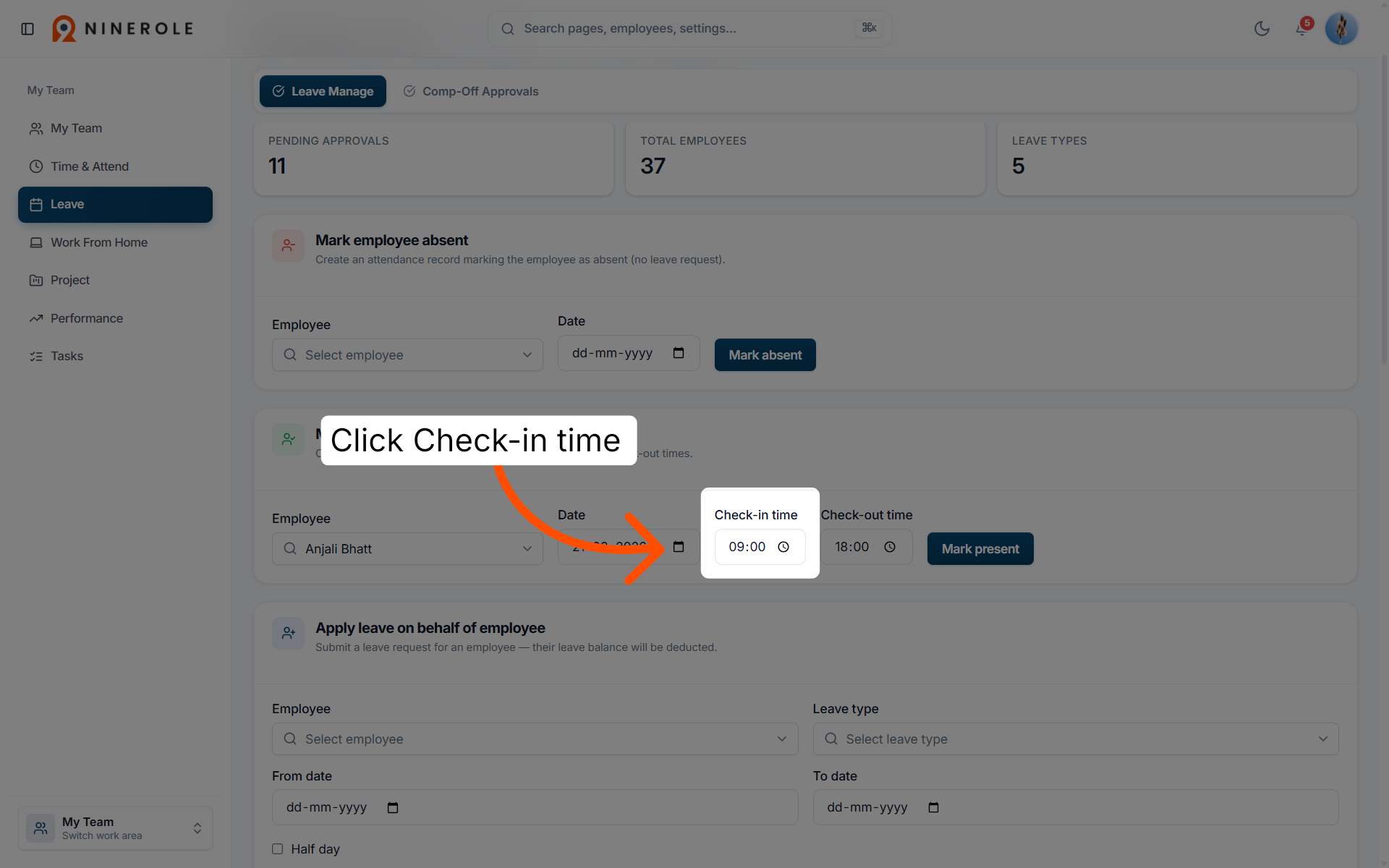 Select Check-In Time