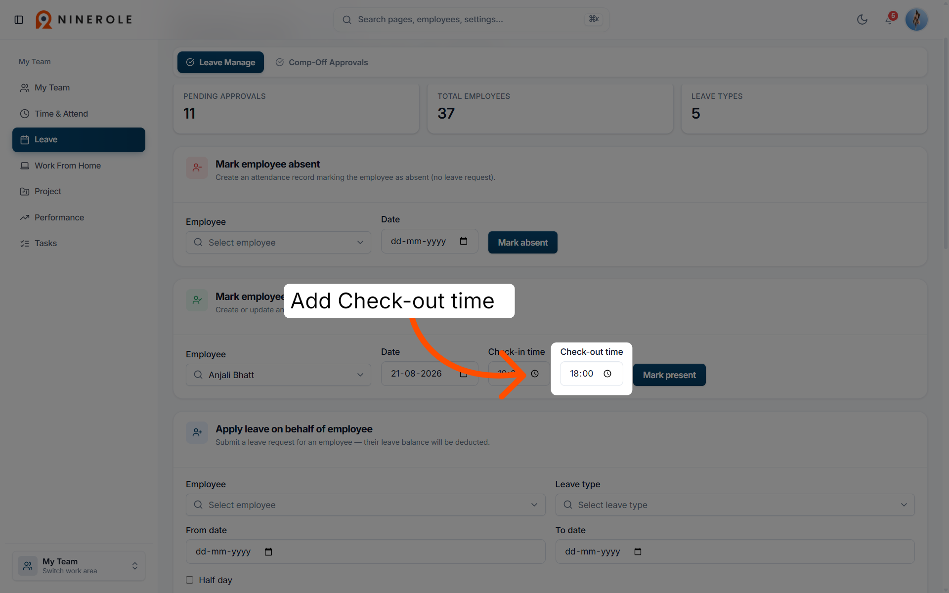 Select Check-Out Time
