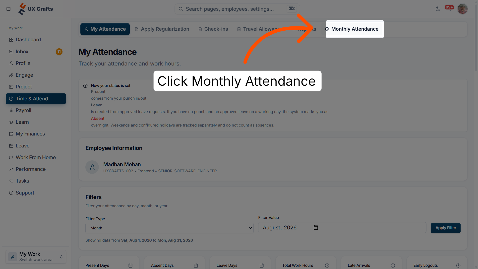 Access Monthly Attendance