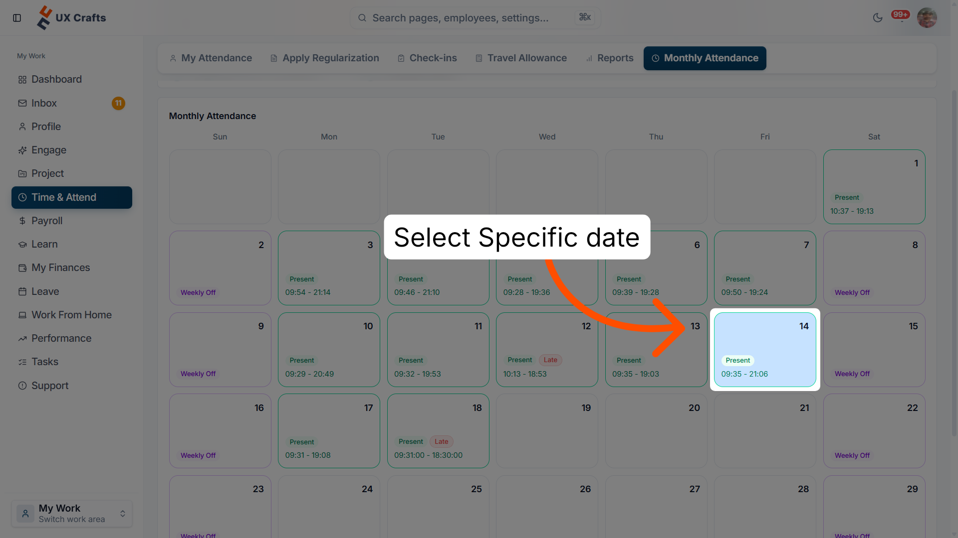 Select Specific Date