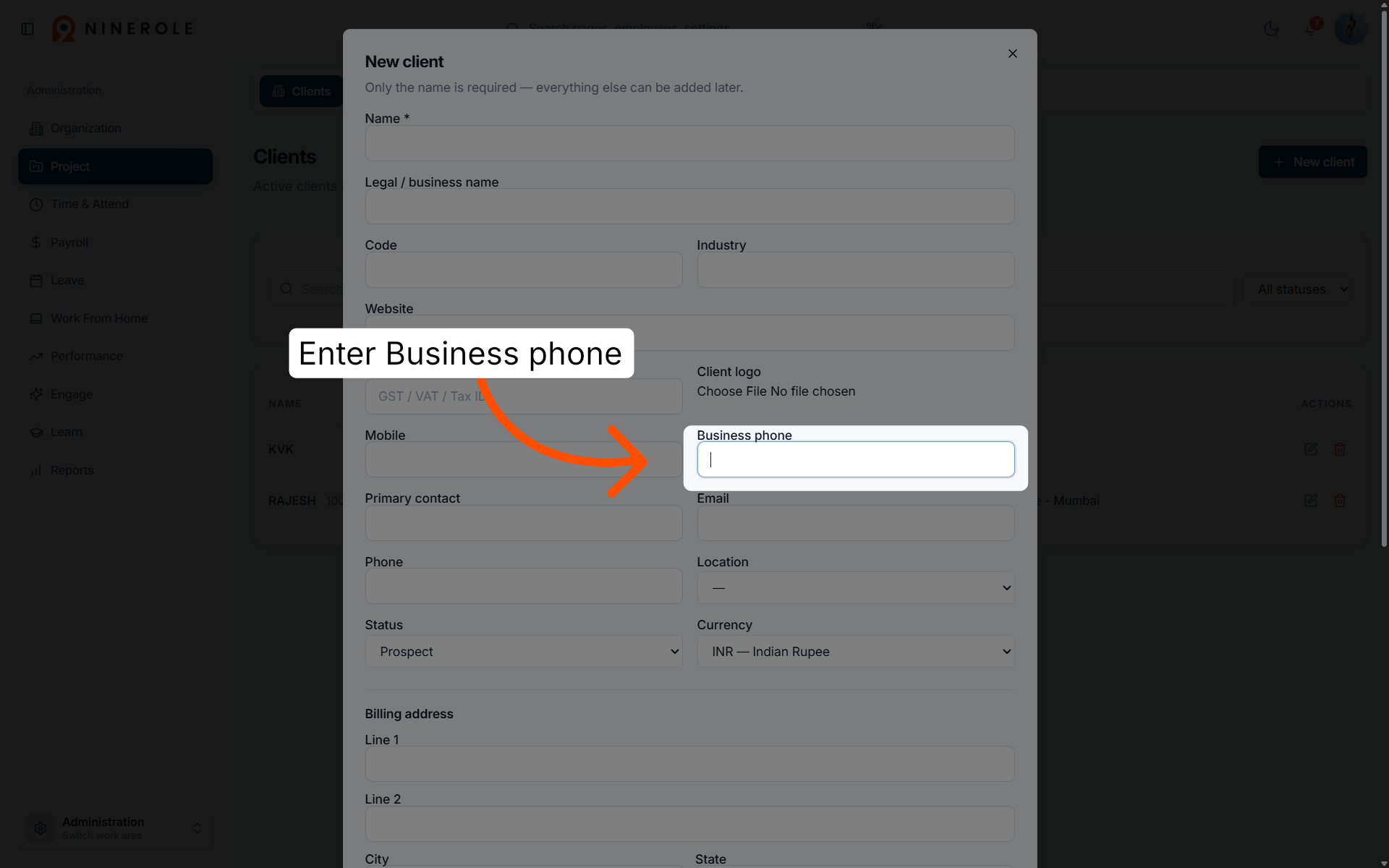 Enter Business Phone