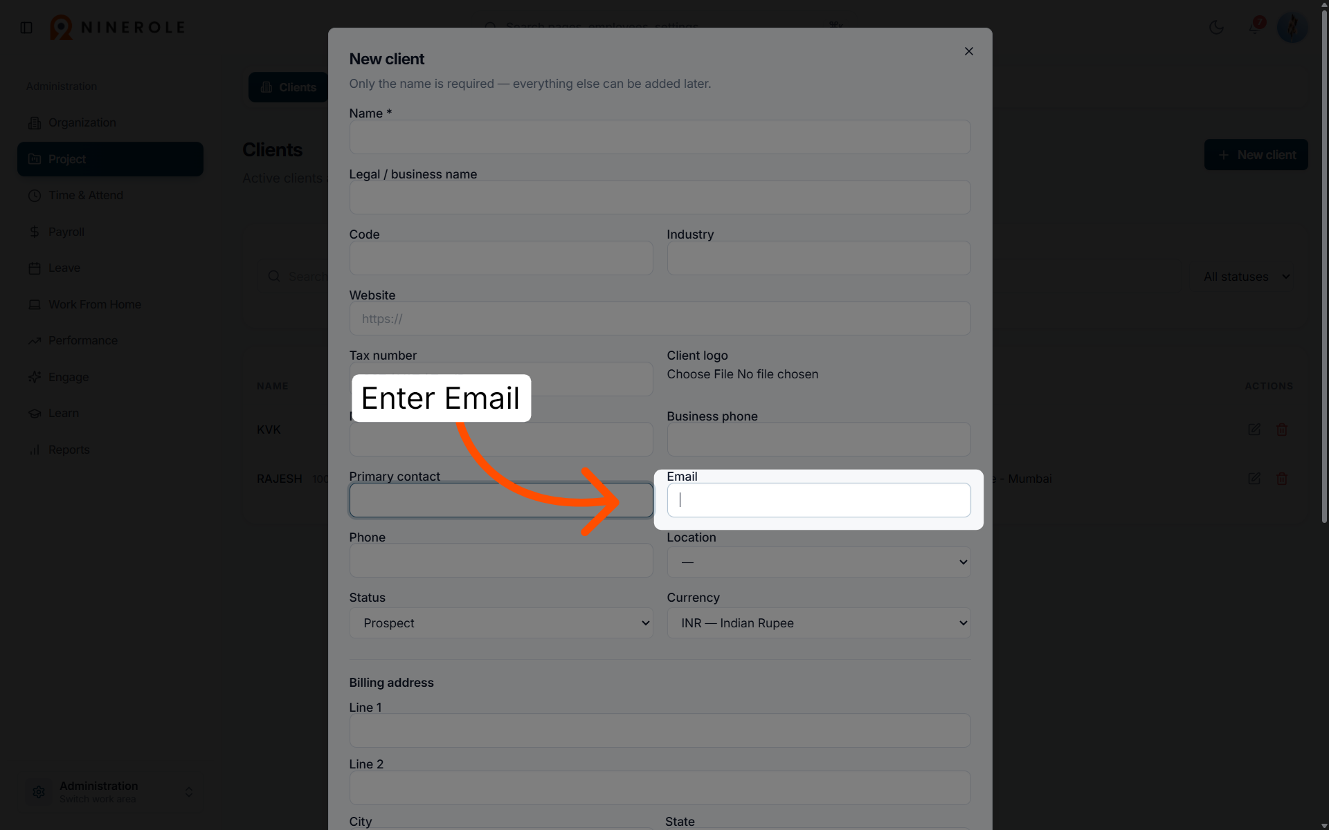Input Contact Email