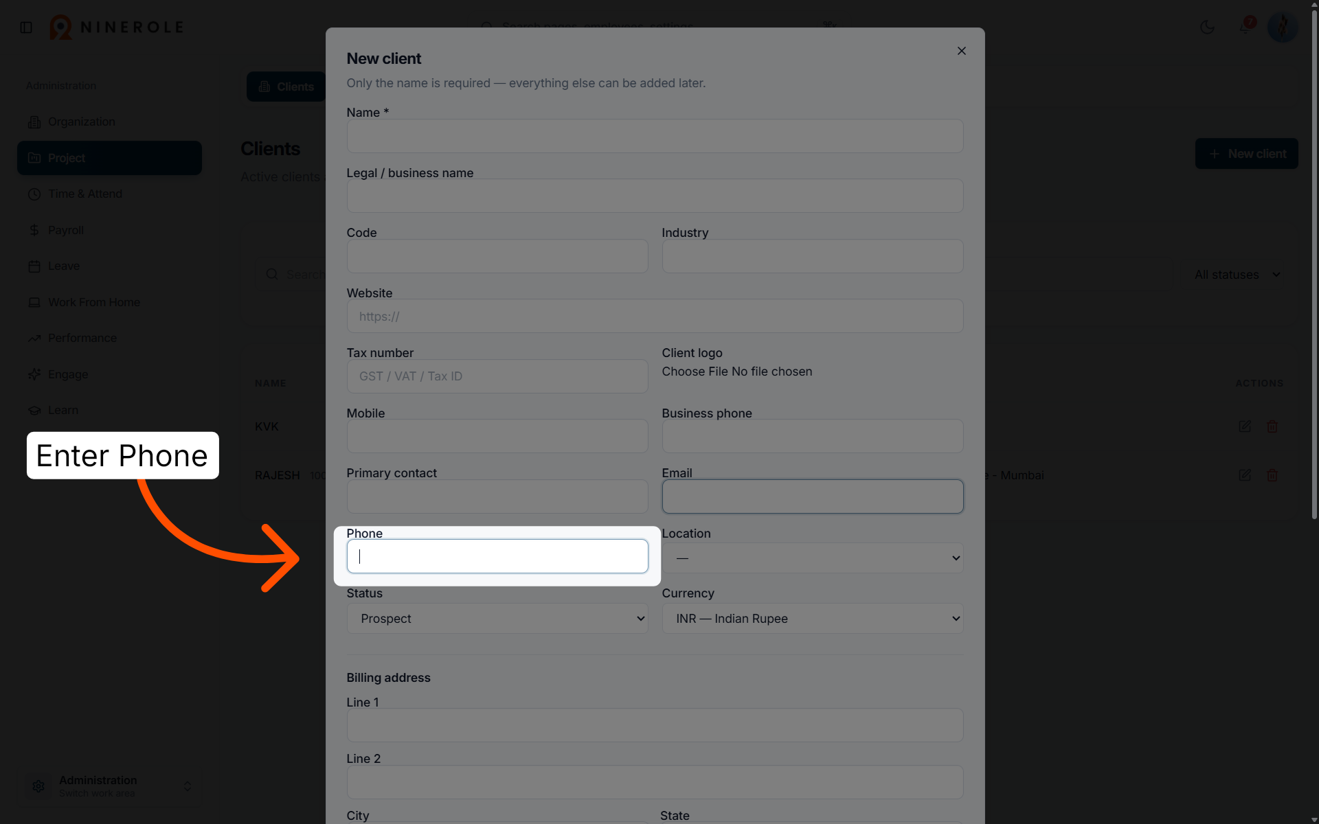 Add Contact Phone Number