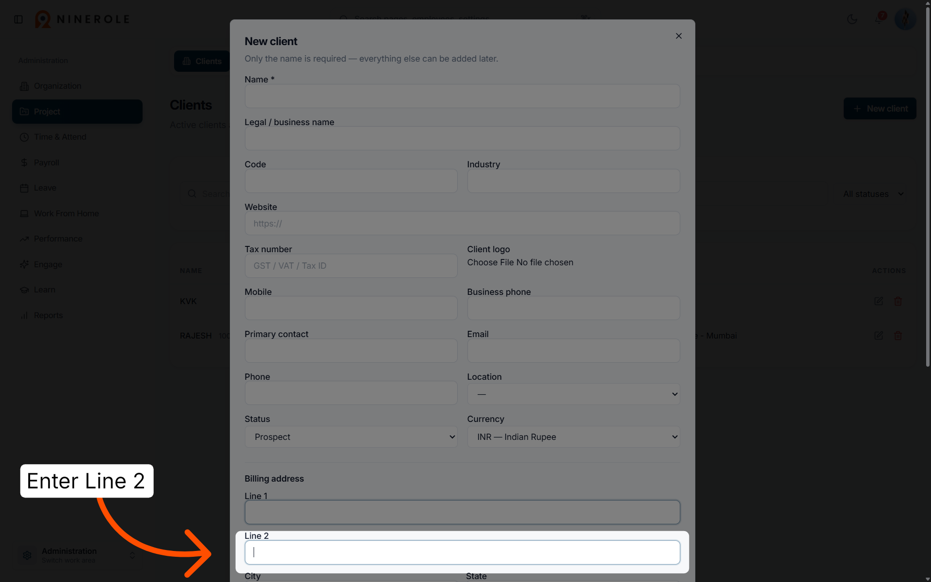 Enter Billing Address Line 2