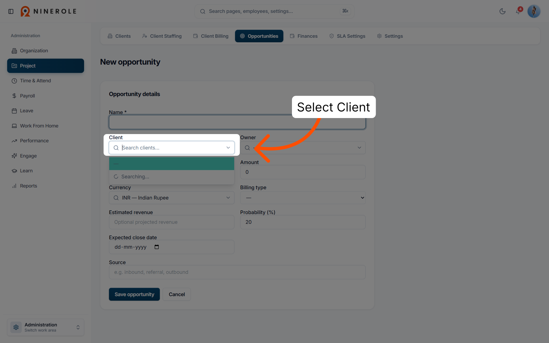 Select Client