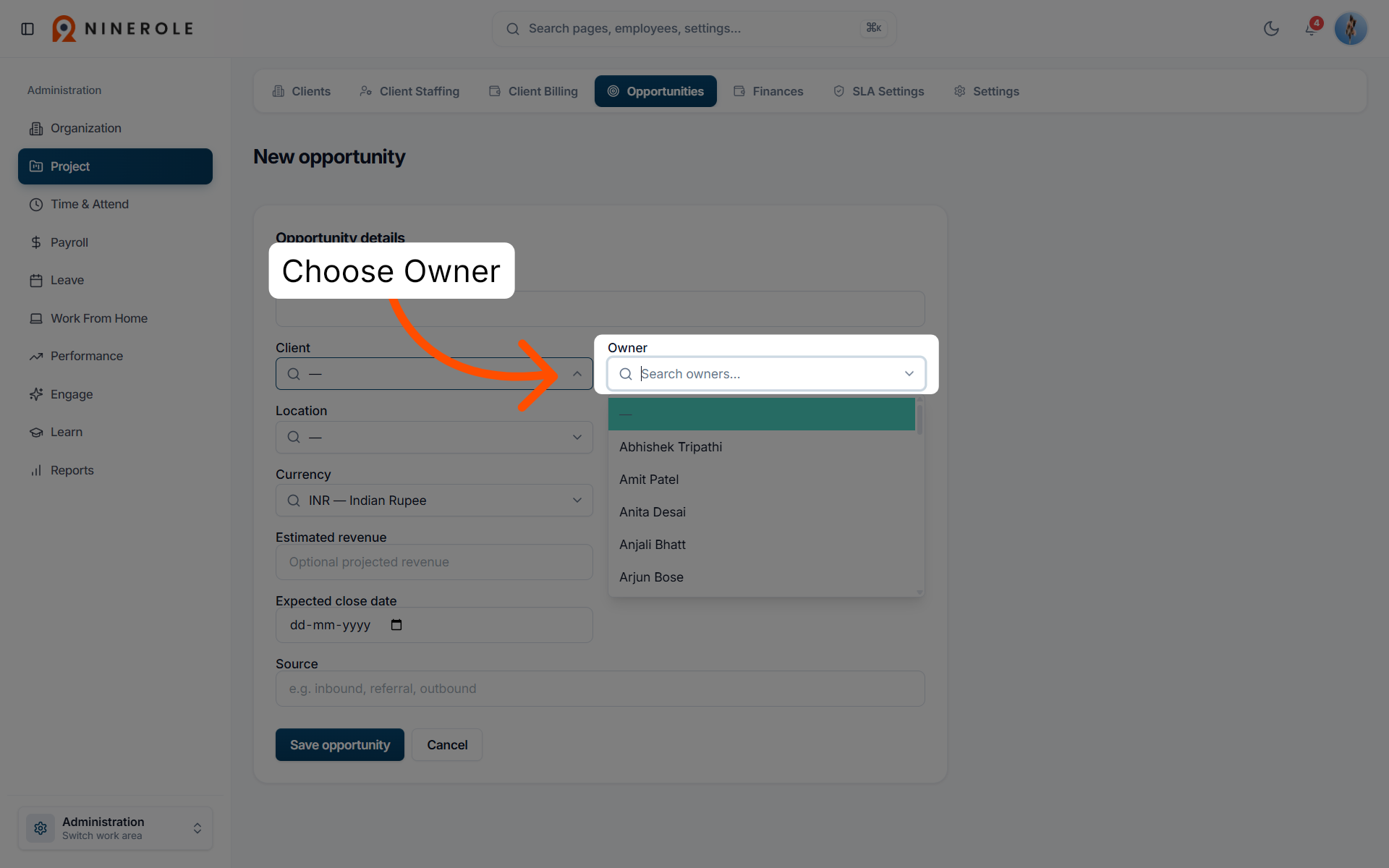 Assign Opportunity Owner