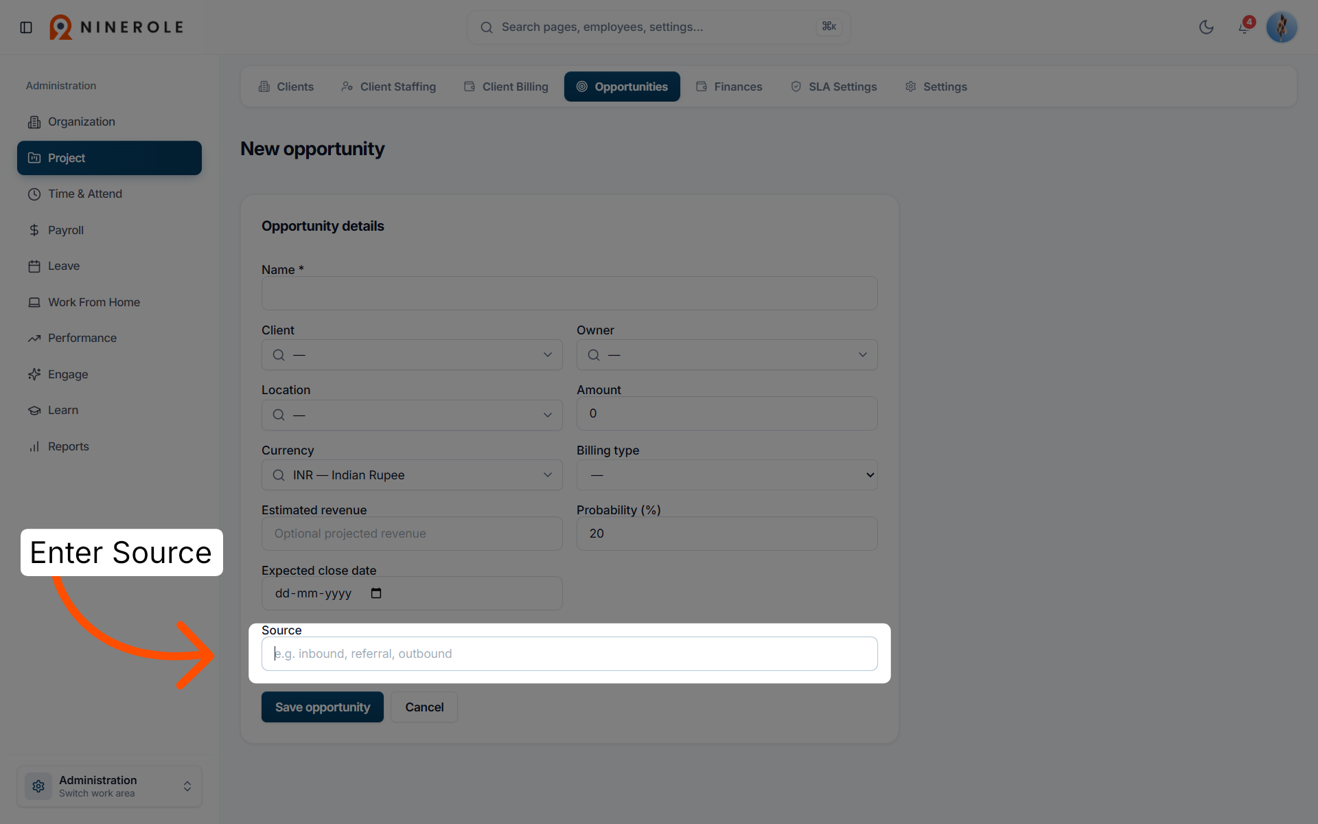 Identify Opportunity Source