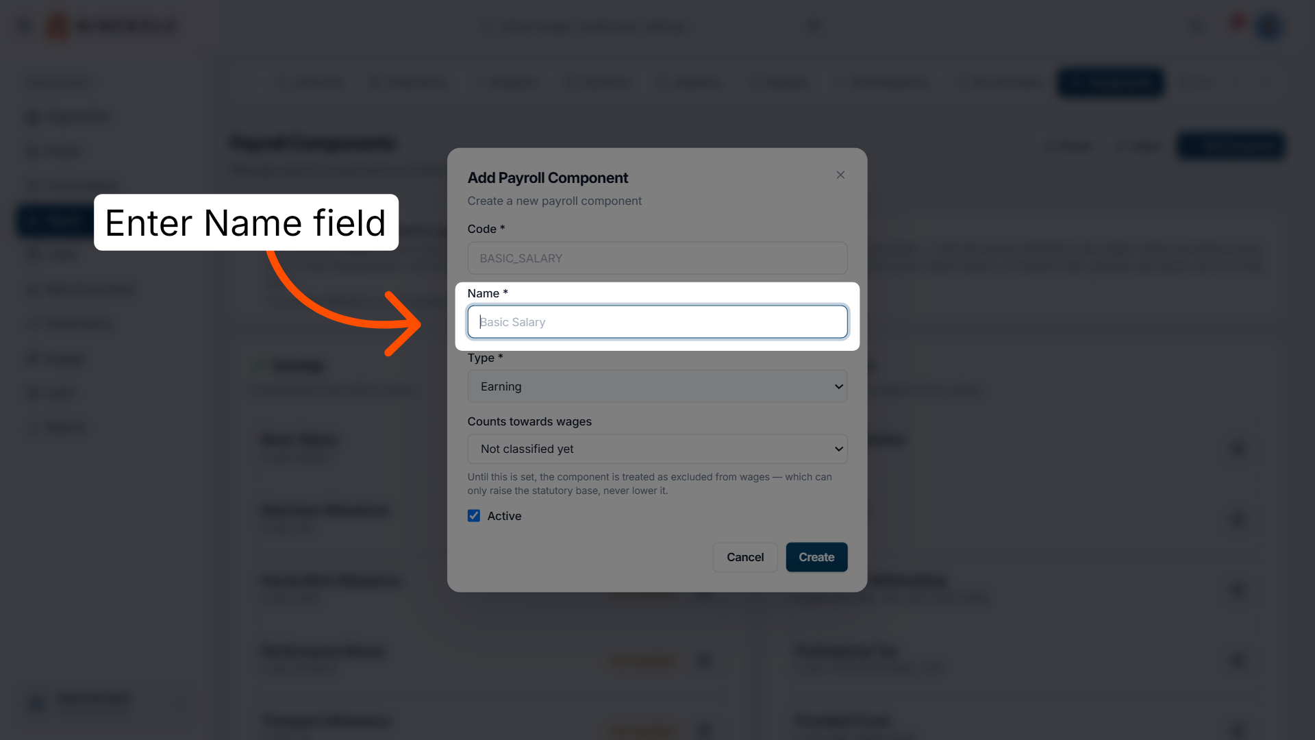 Select Component Name Field