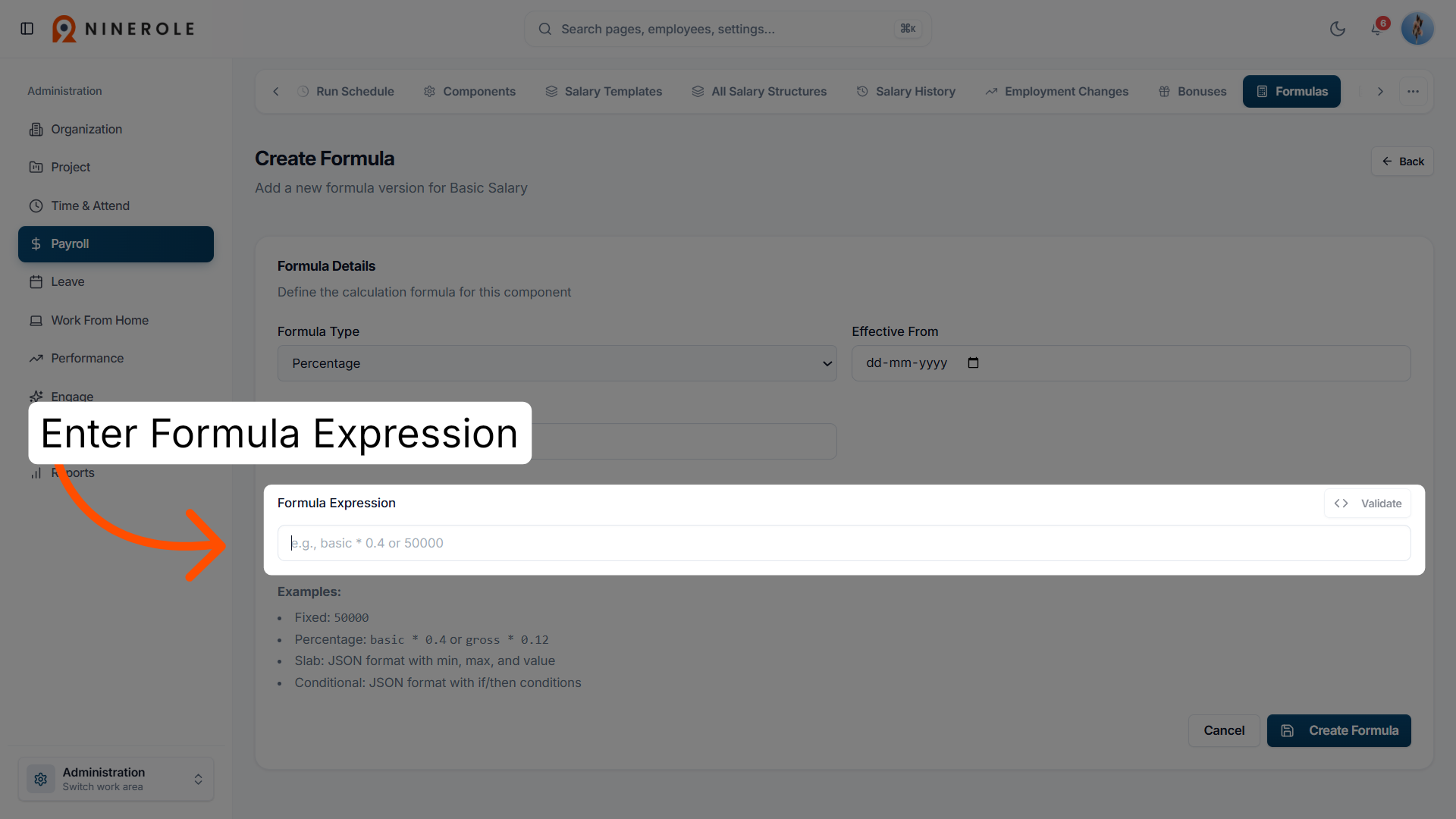 Enter Formula Expression