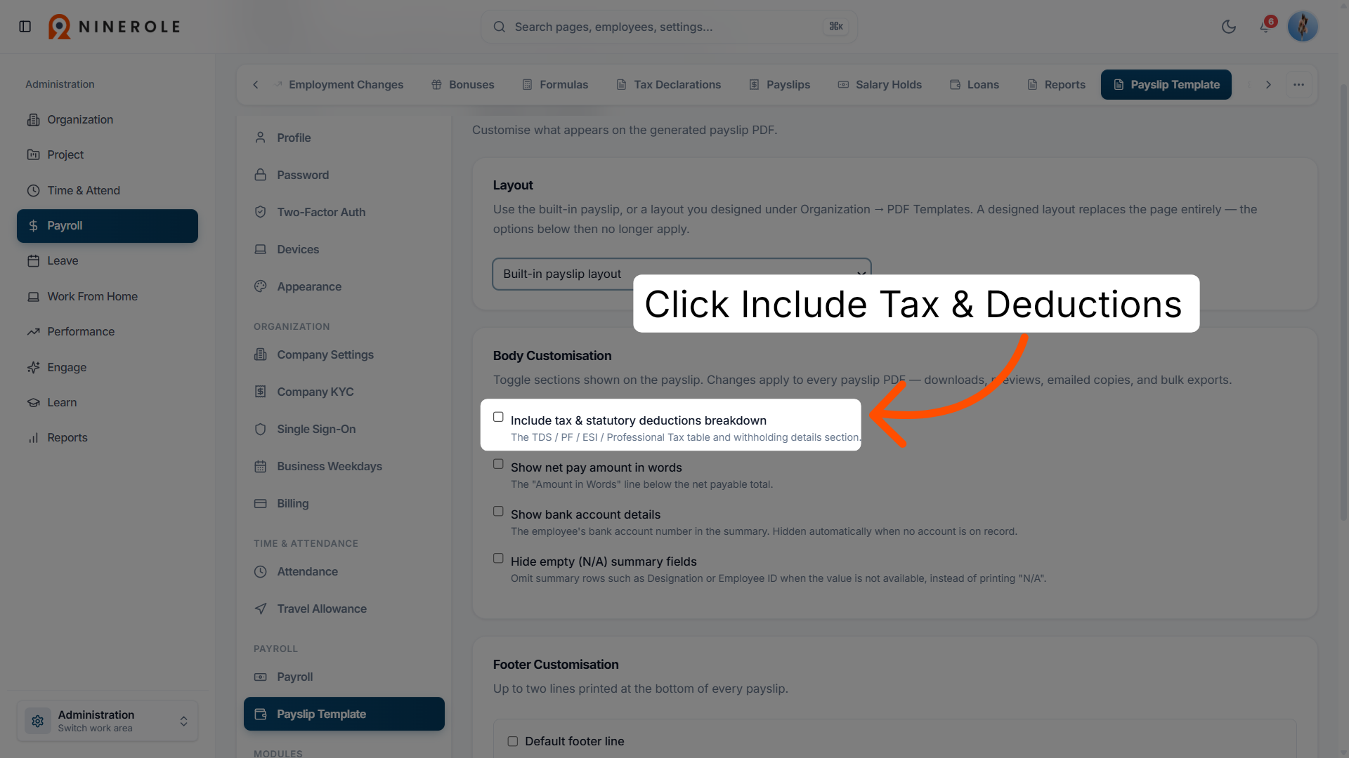 Tax and statutory deductions