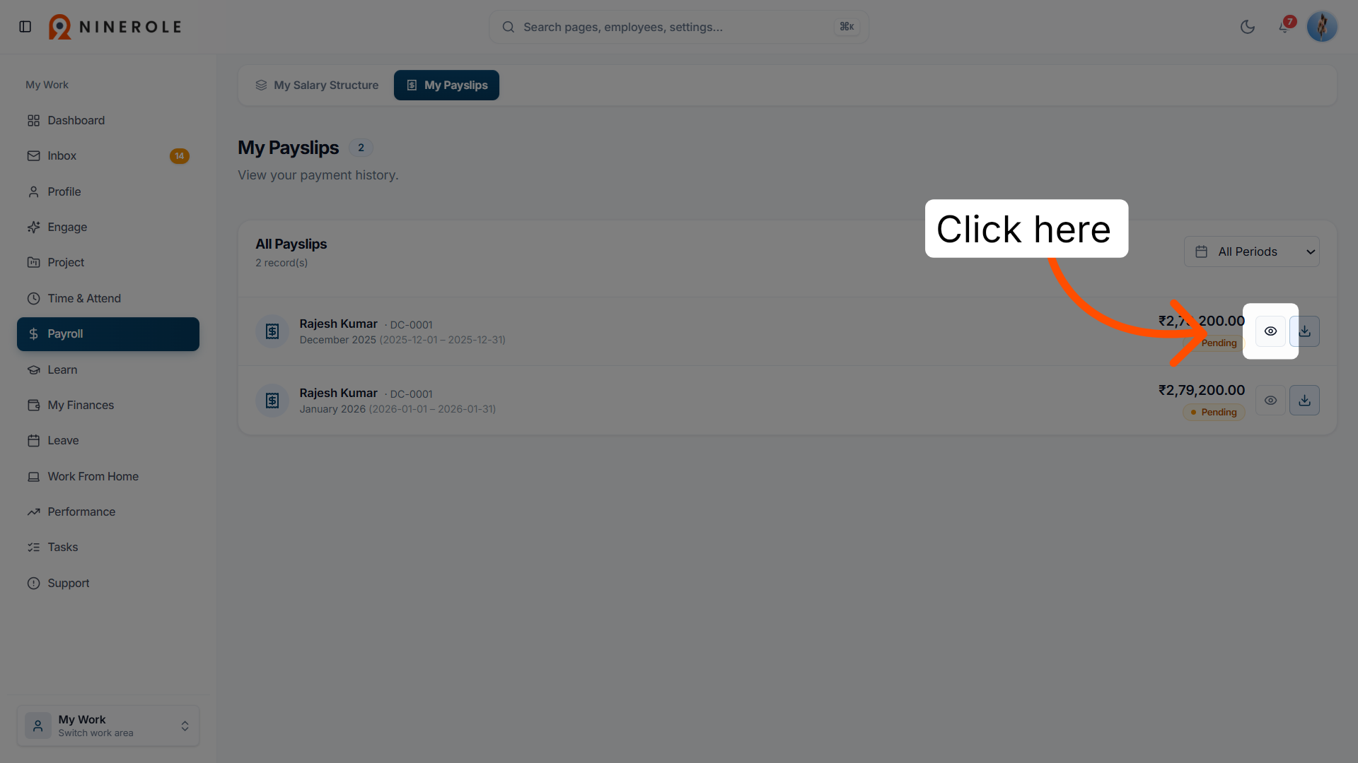 Open Payslip Details